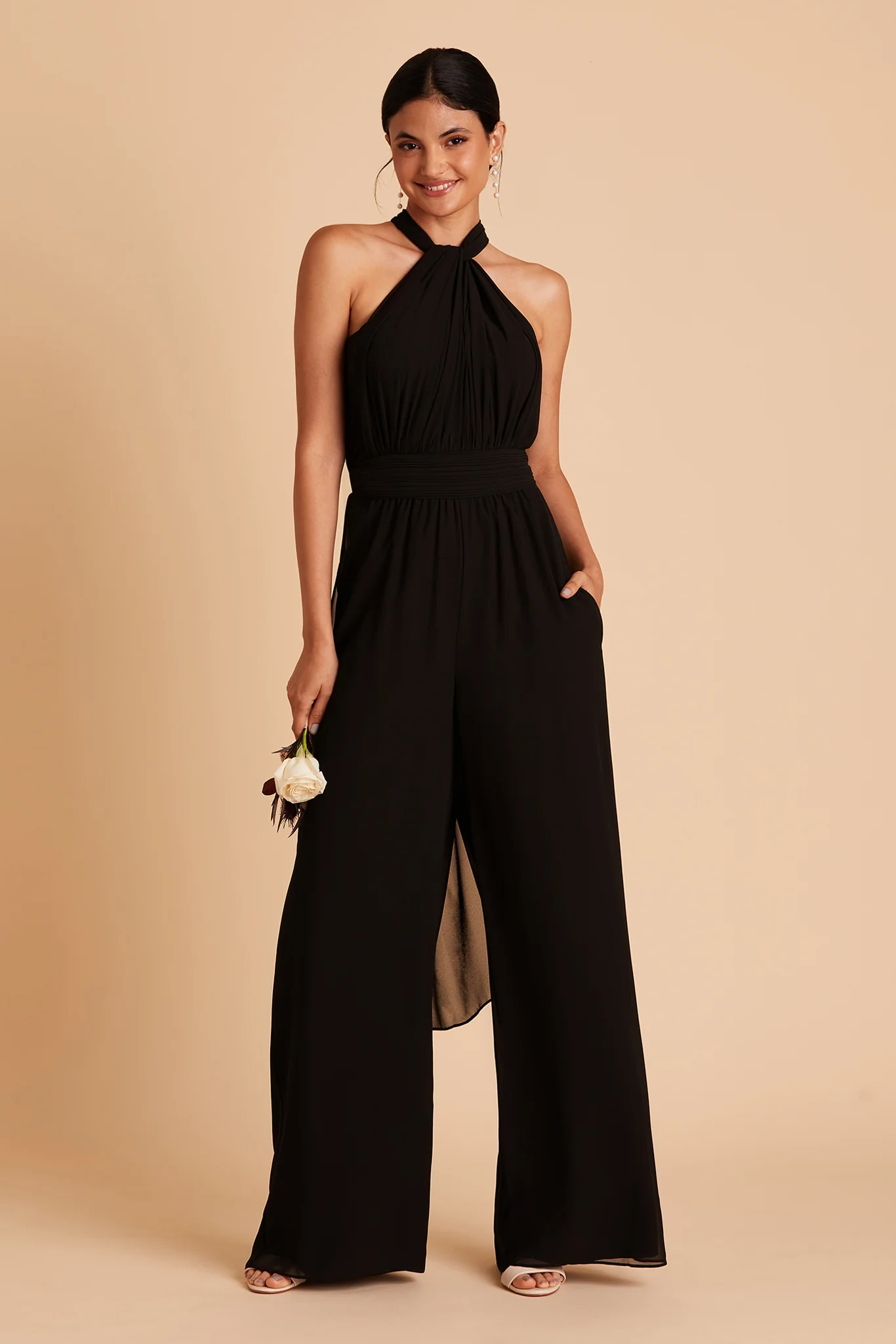Gigi Chiffon Jumpsuit - Black