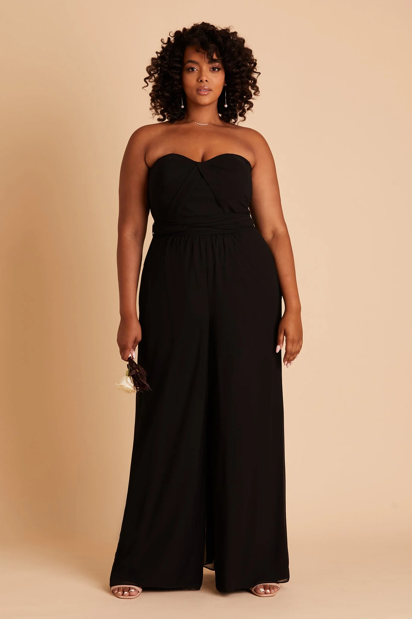 Gigi Chiffon Jumpsuit - Black - Image 11