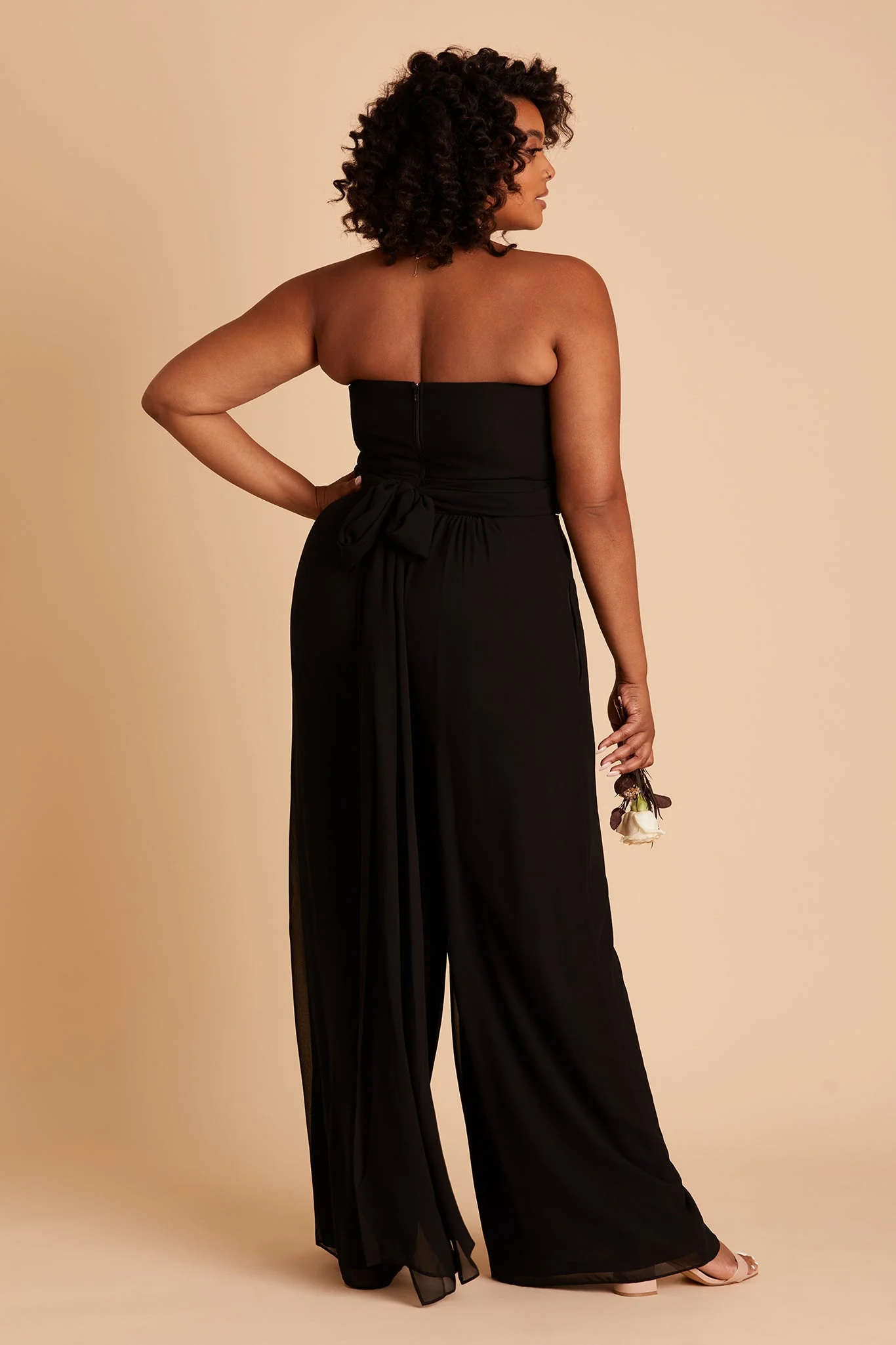 Gigi Chiffon Jumpsuit - Black - Image 12