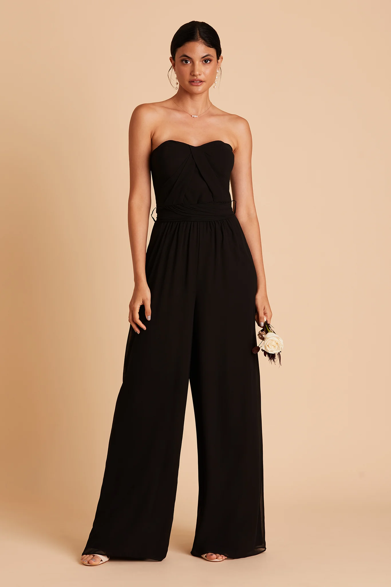 Gigi Chiffon Jumpsuit - Black - Image 3