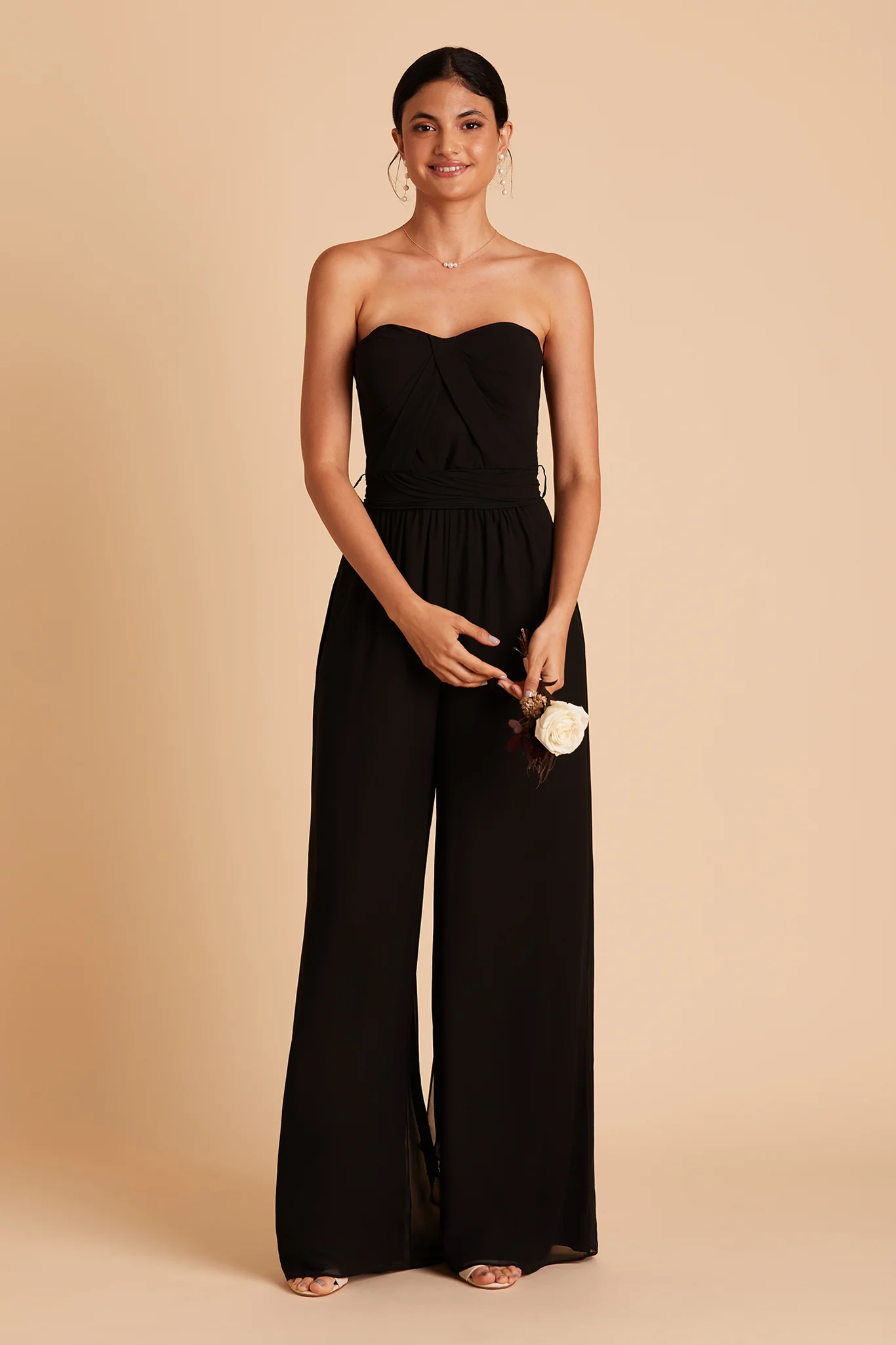 Gigi Chiffon Jumpsuit - Black - Image 4