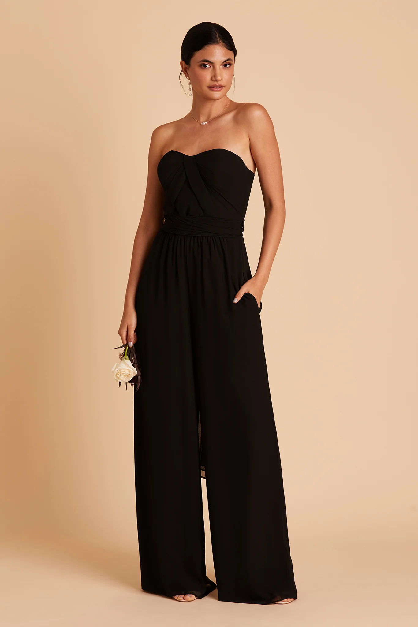 Gigi Chiffon Jumpsuit - Black - Image 5