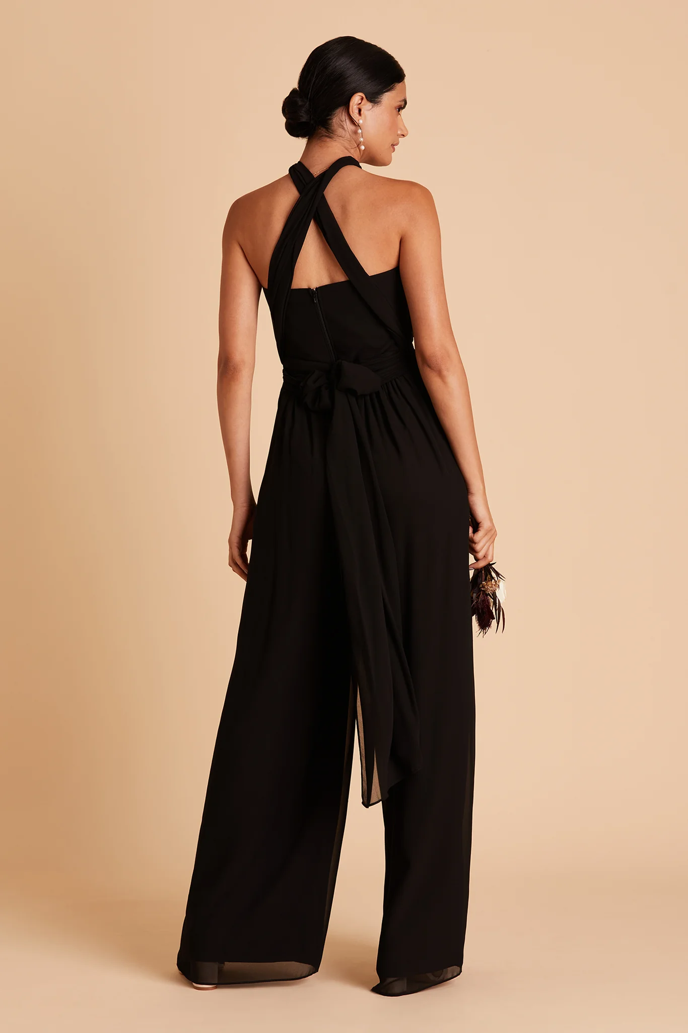 Gigi Chiffon Jumpsuit - Black - Image 7
