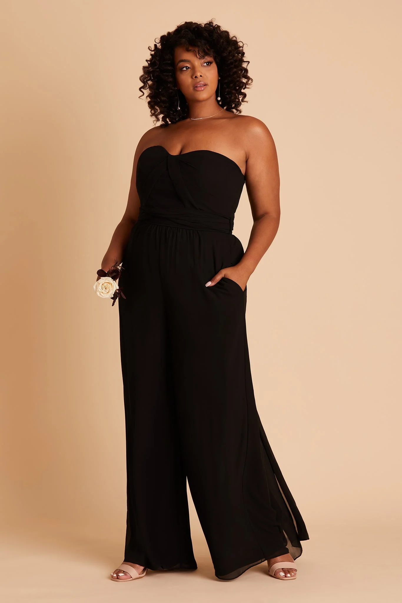 Gigi Chiffon Jumpsuit - Black - Image 8