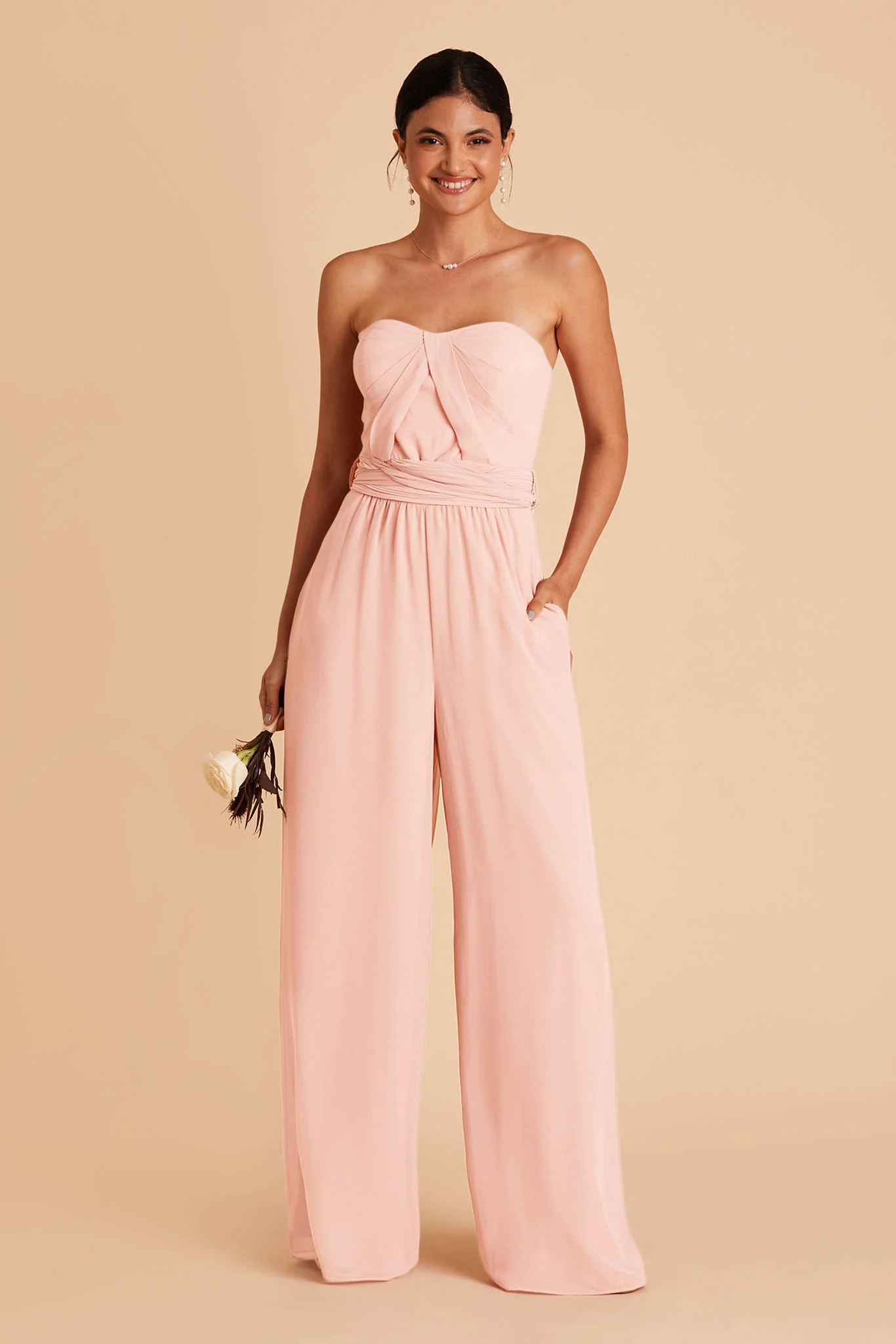 Gigi Chiffon Jumpsuit - Blush Pink
