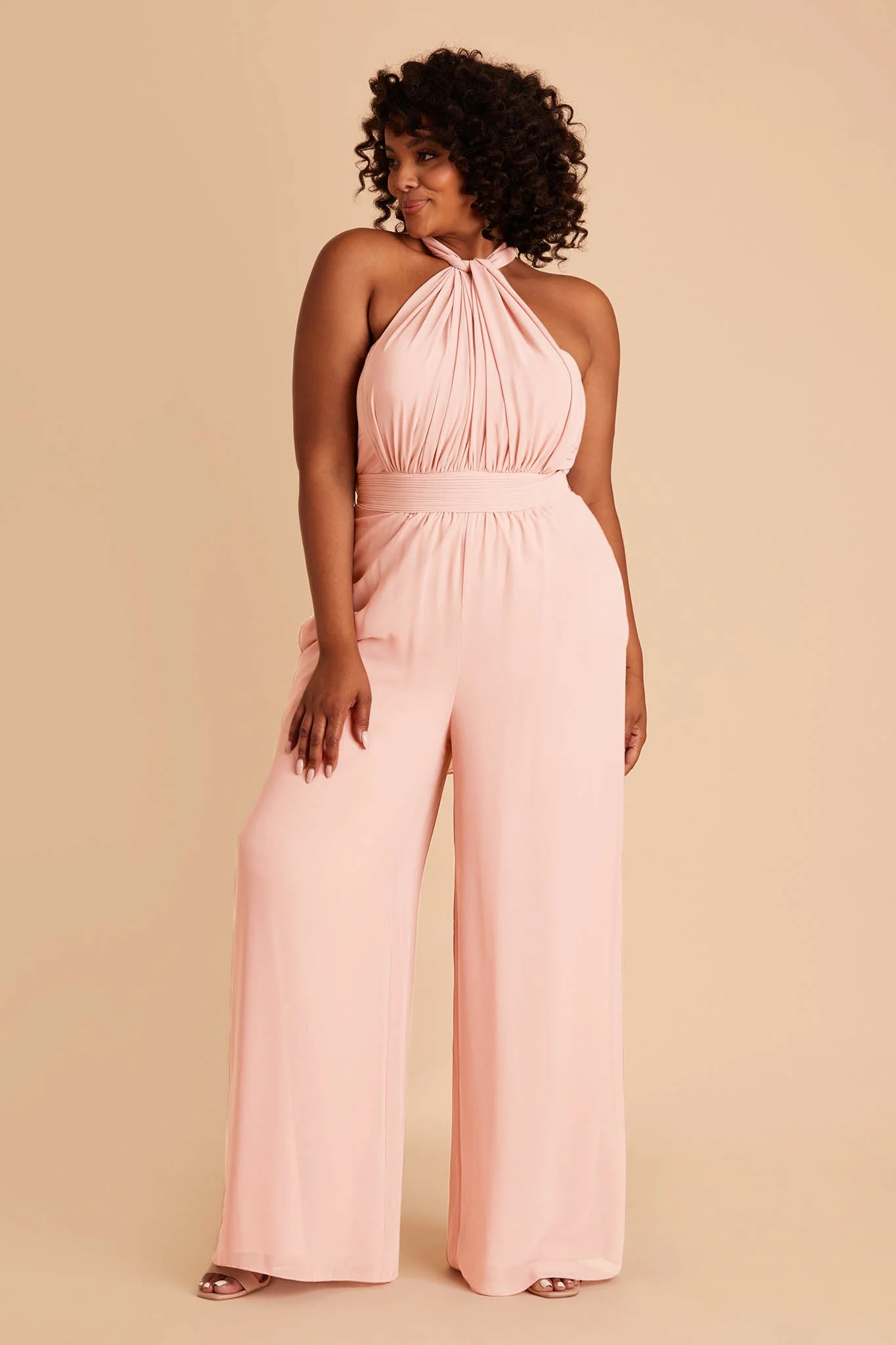 Gigi Chiffon Jumpsuit - Blush Pink - Image 2