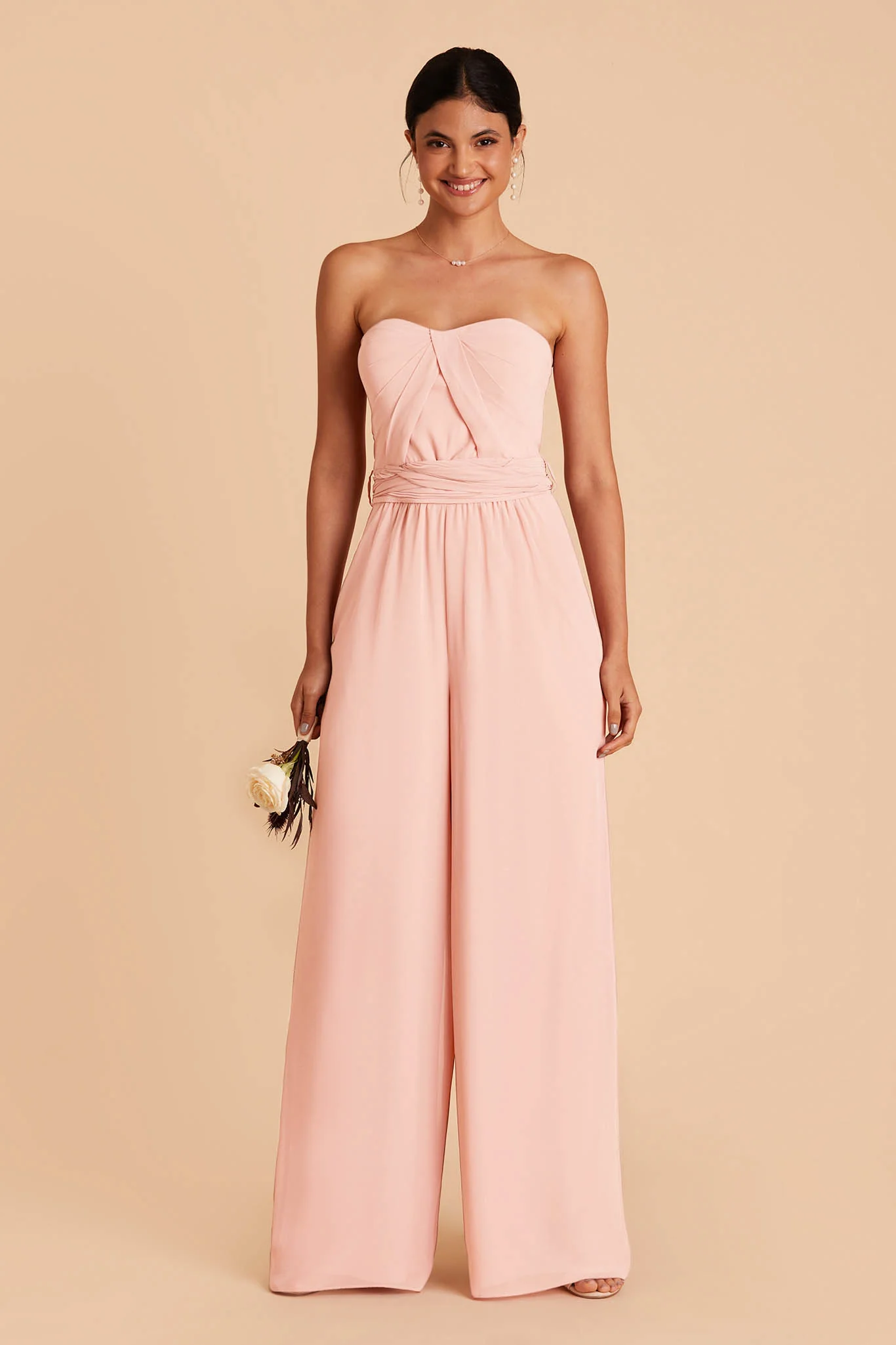 Gigi Chiffon Jumpsuit - Blush Pink - Image 4