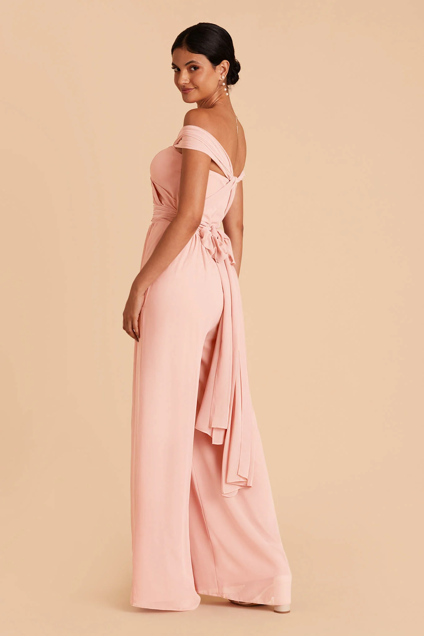 Gigi Chiffon Jumpsuit - Blush Pink - Image 5