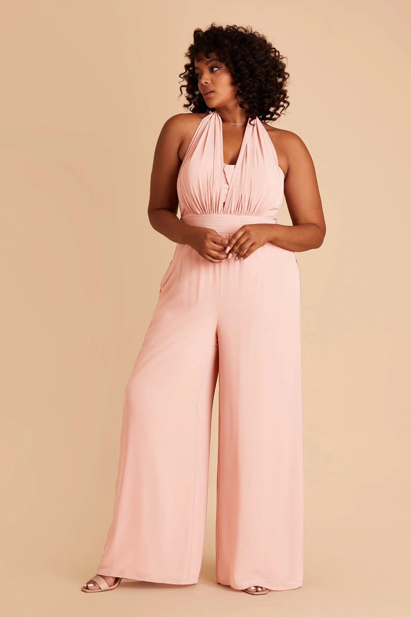 Gigi Chiffon Jumpsuit - Blush Pink - Image 9