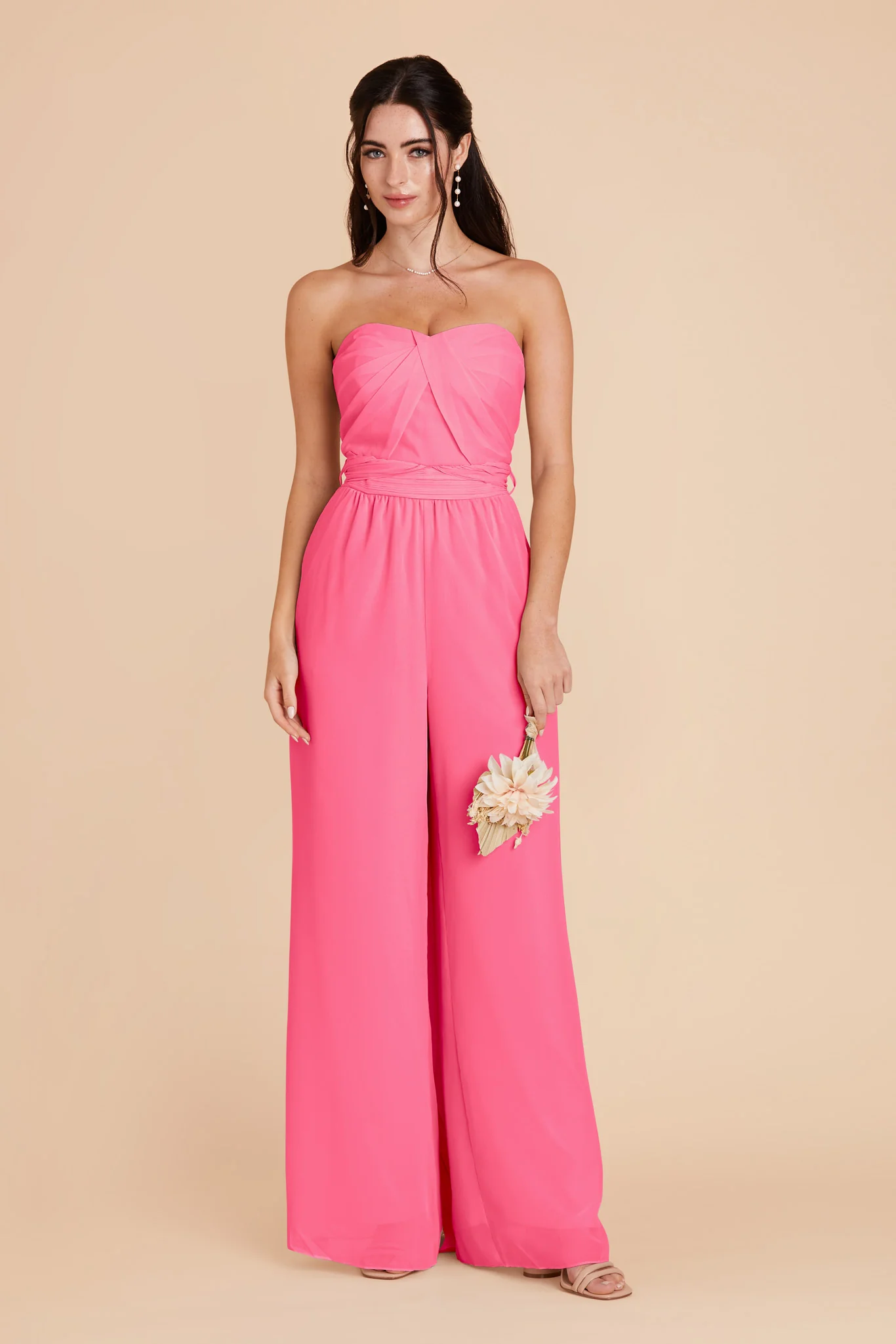 Gigi Chiffon Jumpsuit - Bon Bon Pink - Image 4