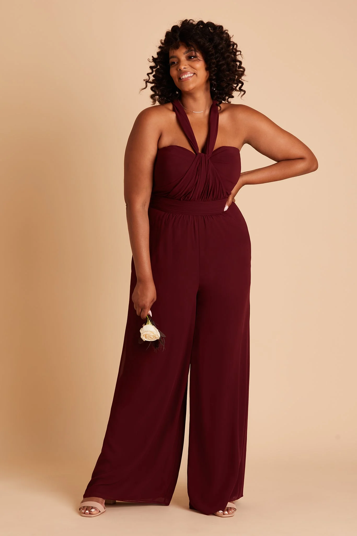 Gigi Chiffon Jumpsuit - Cabernet