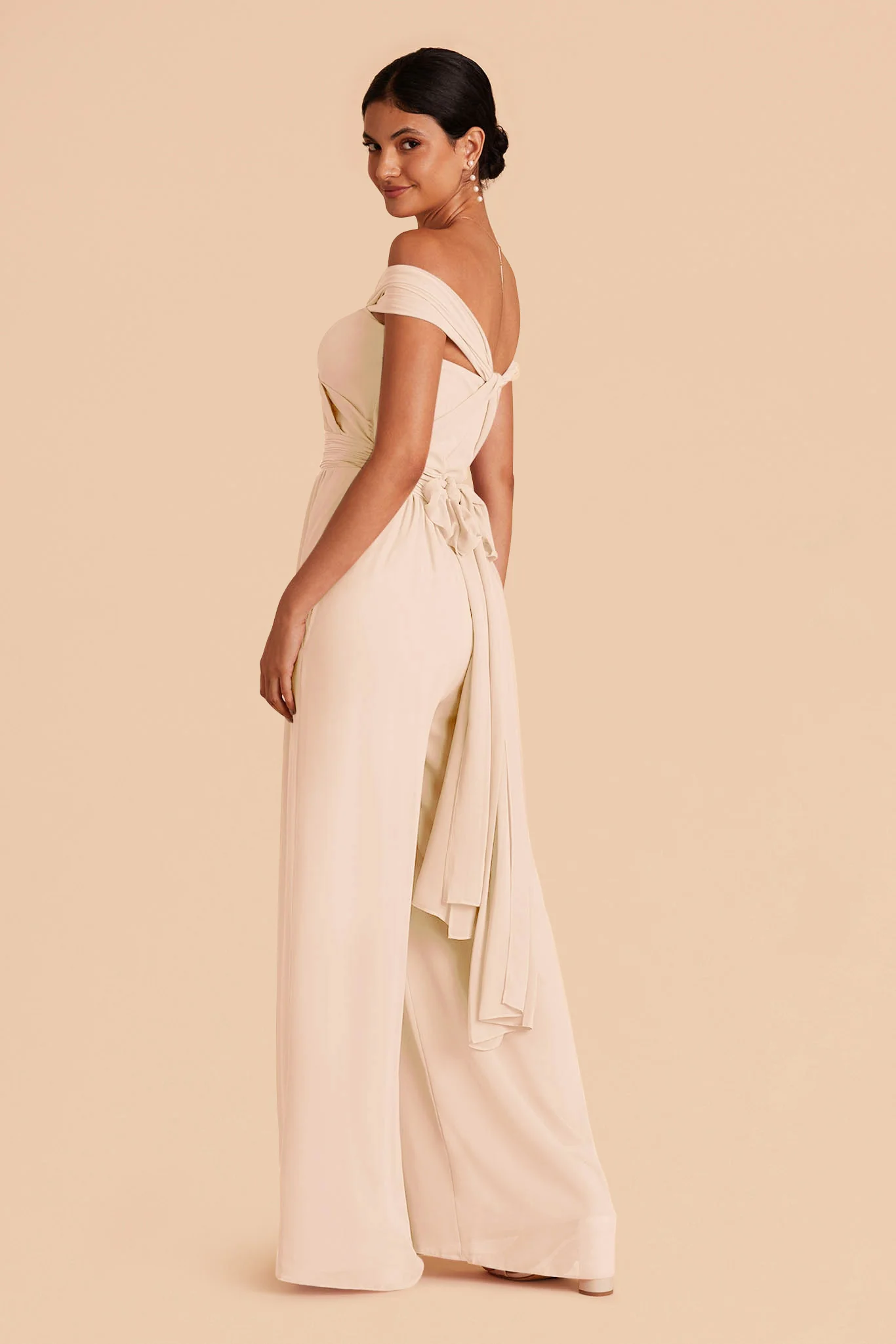 Gigi Chiffon Jumpsuit - Champagne - Image 5