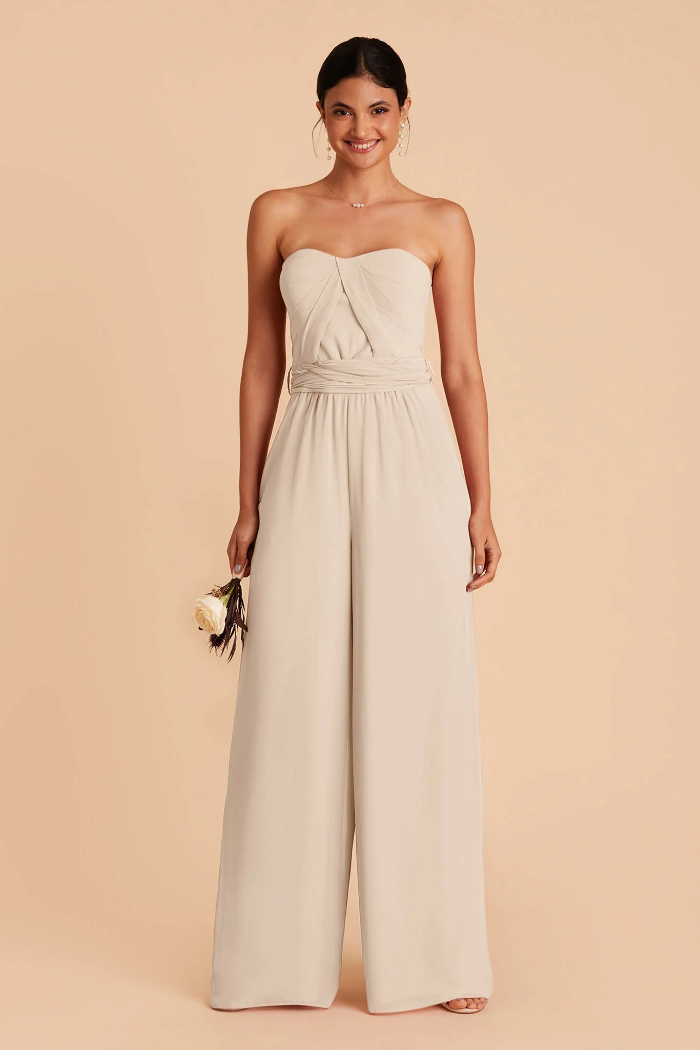Gigi Chiffon Jumpsuit - Classic Champagne - Image 3