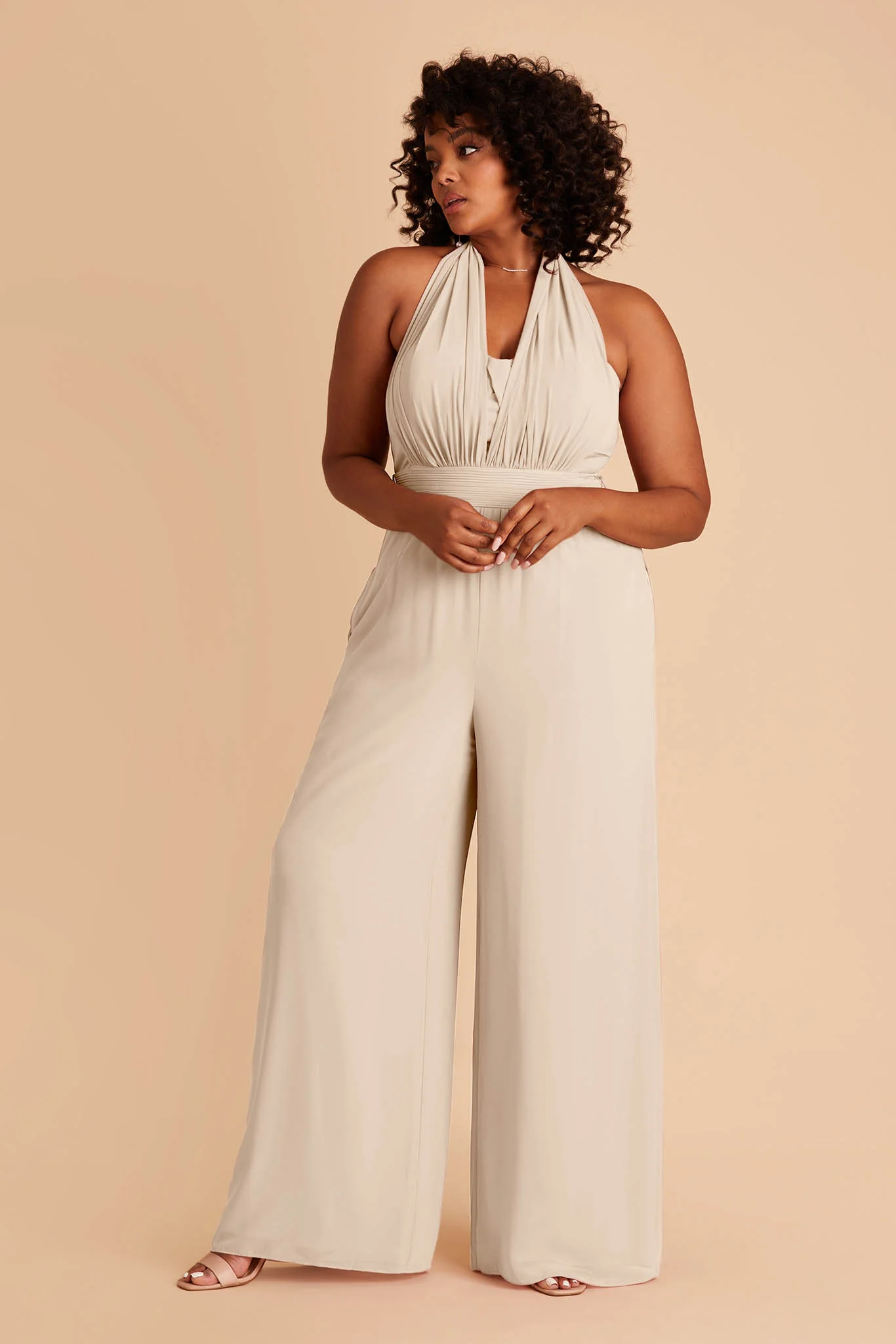 Gigi Chiffon Jumpsuit - Classic Champagne - Image 7