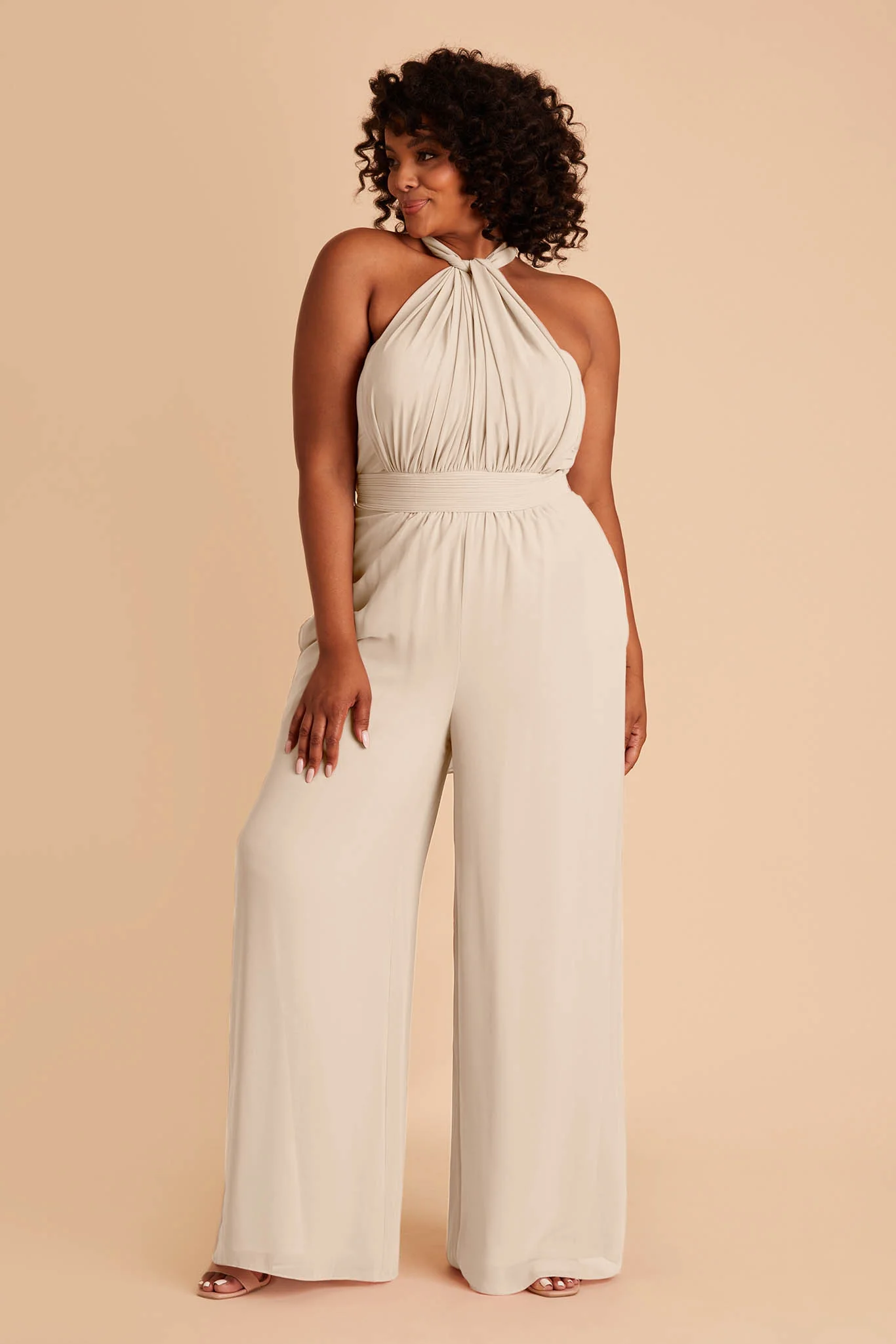Gigi Chiffon Jumpsuit - Classic Champagne - Image 8