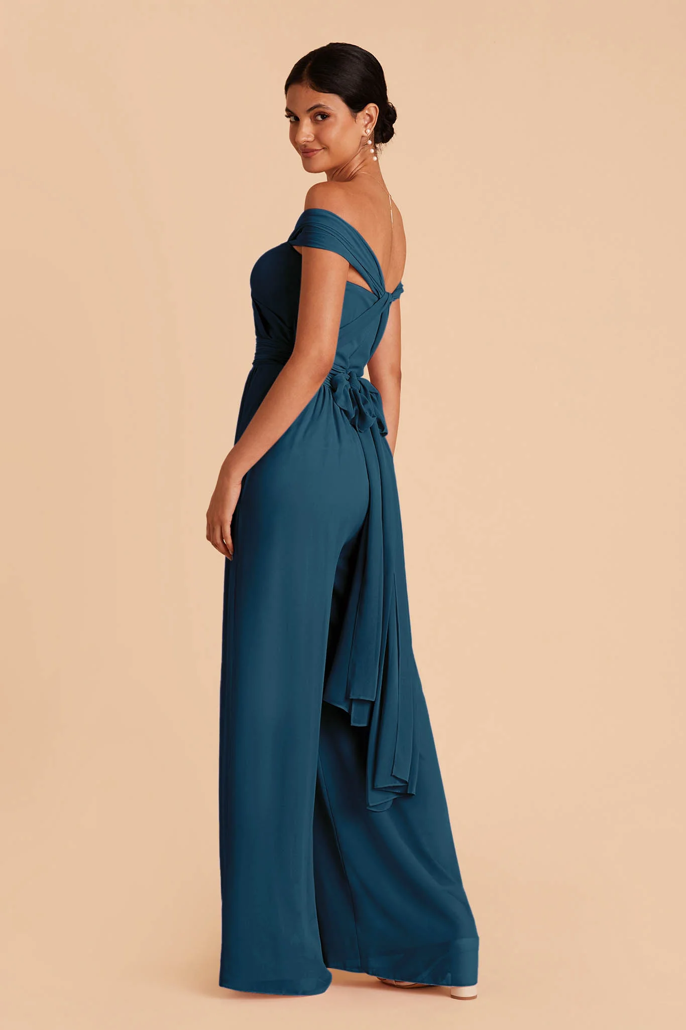 Gigi Chiffon Jumpsuit - Dark Teal - Image 5