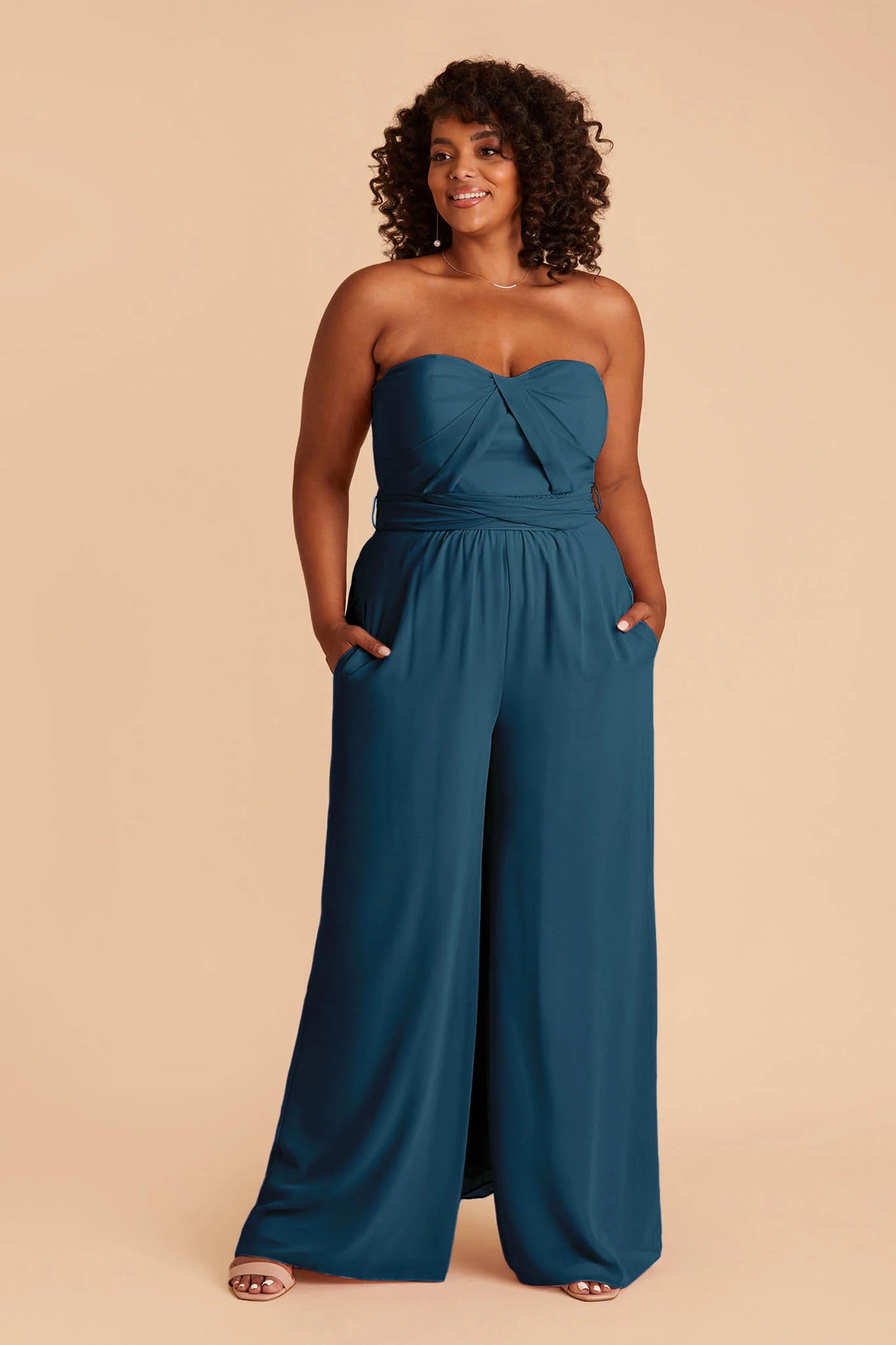 Gigi Chiffon Jumpsuit - Dark Teal - Image 6