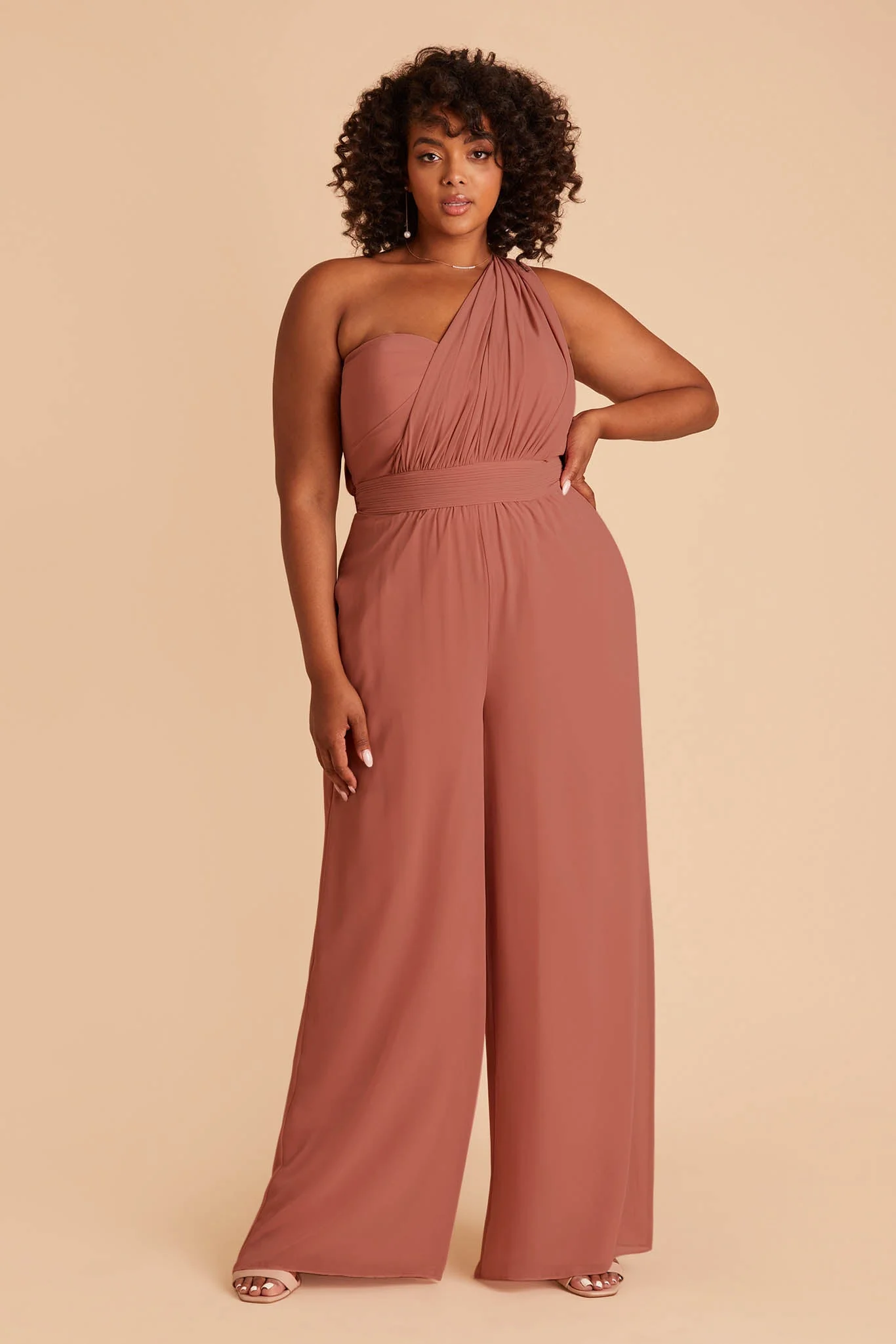Gigi Chiffon Jumpsuit - Desert Rose - Image 7