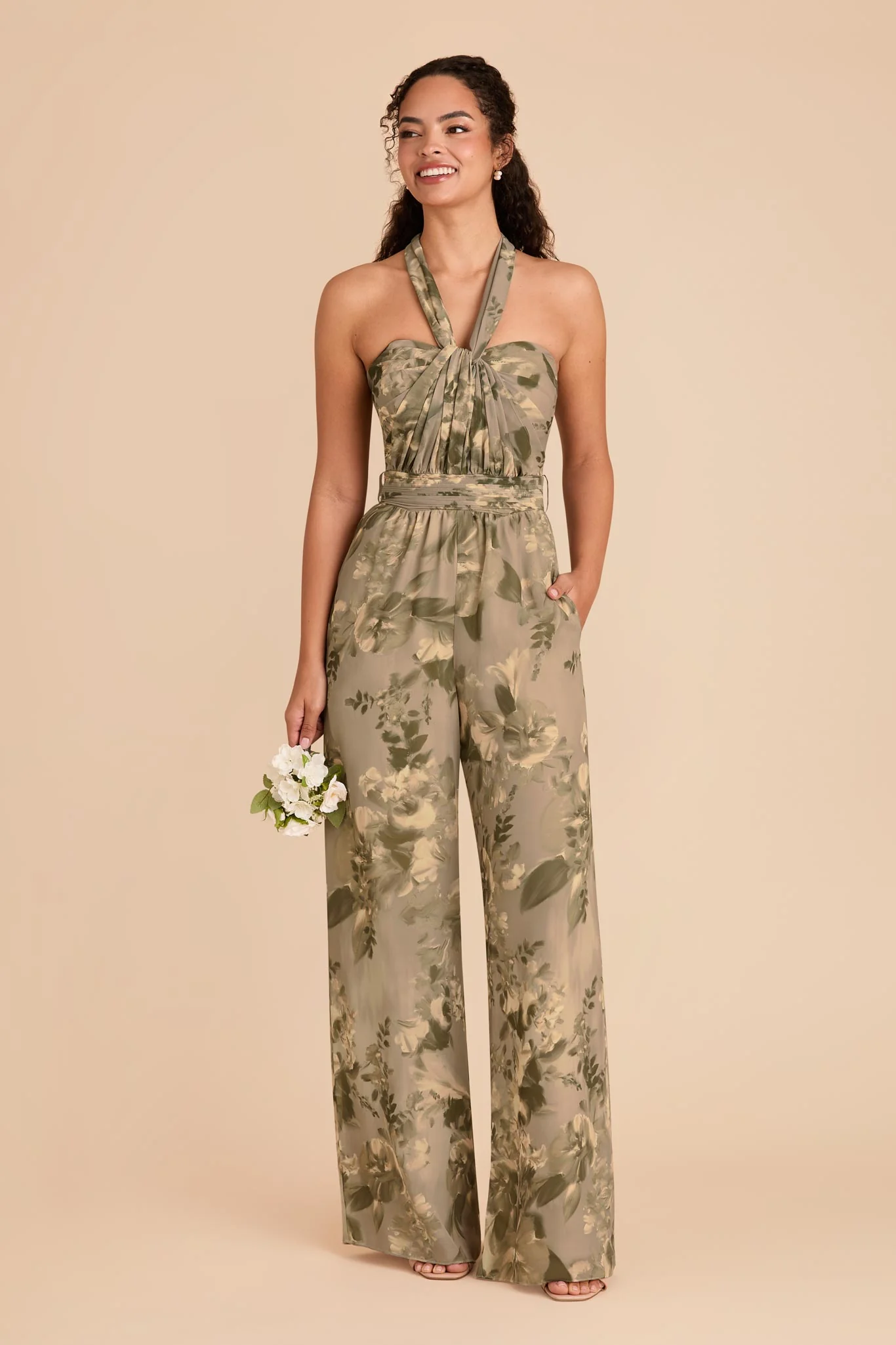 Gigi Chiffon Jumpsuit - Doe Painted Botanics - Image 2