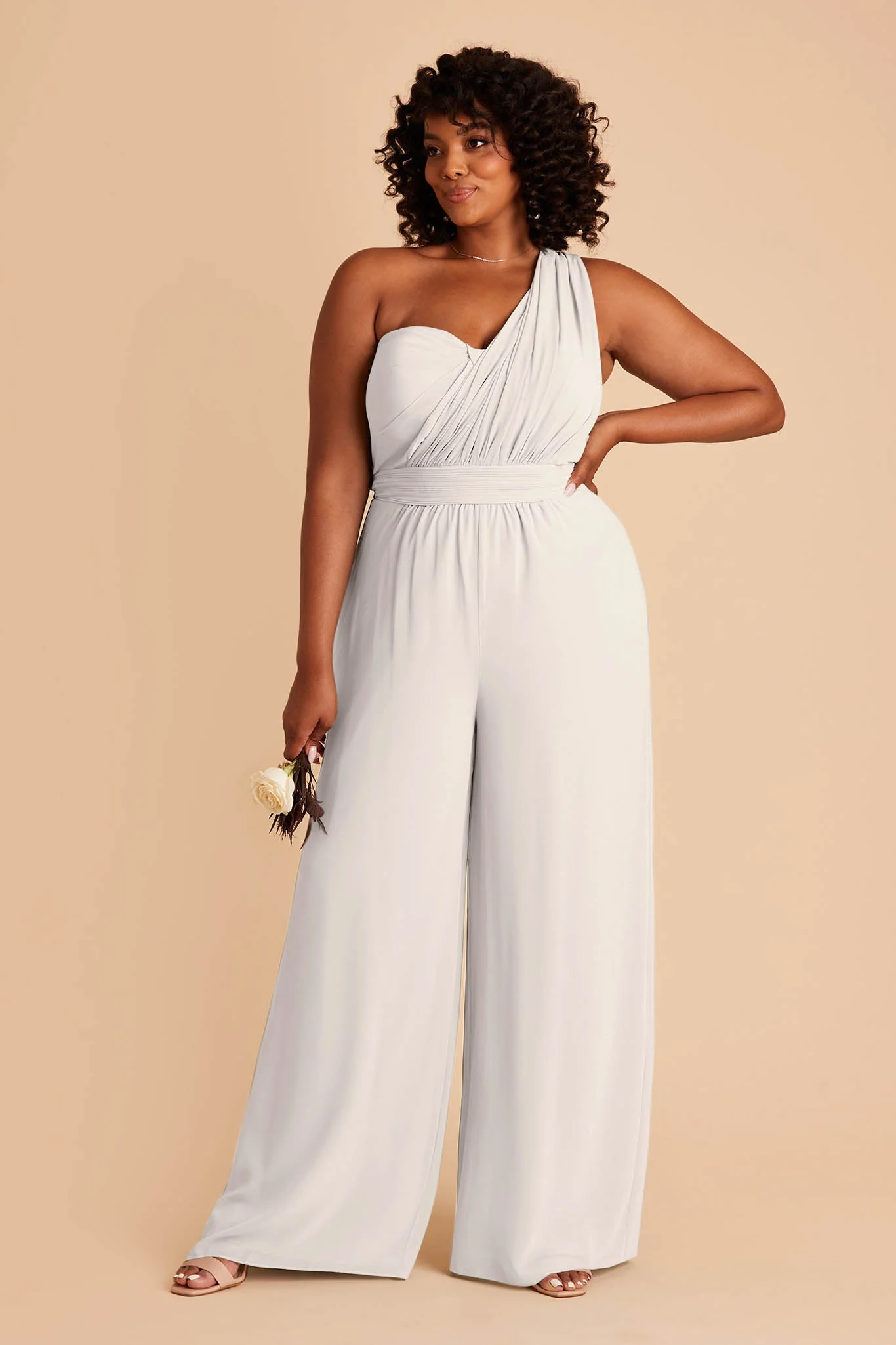 Gigi Chiffon Jumpsuit - Dove Gray - Image 2