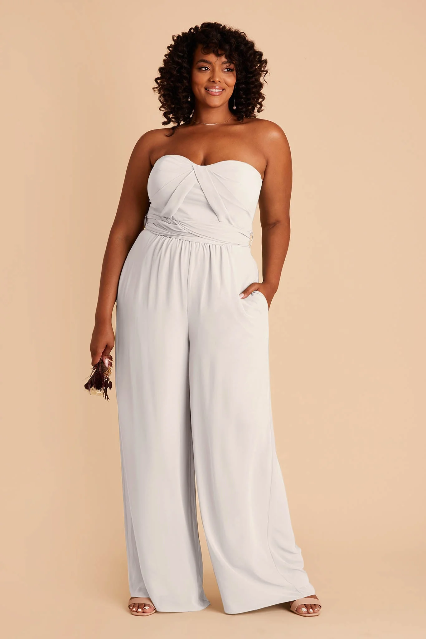 Gigi Chiffon Jumpsuit - Dove Gray - Image 7