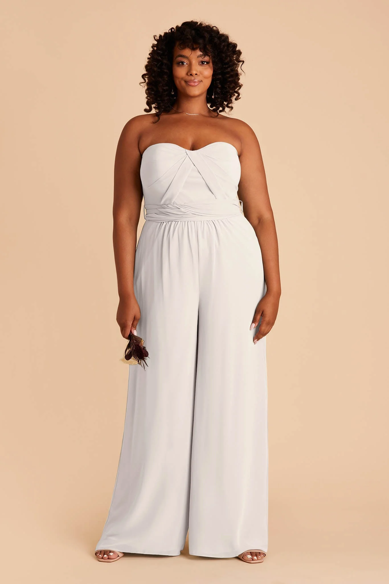 Gigi Chiffon Jumpsuit - Dove Gray - Image 8