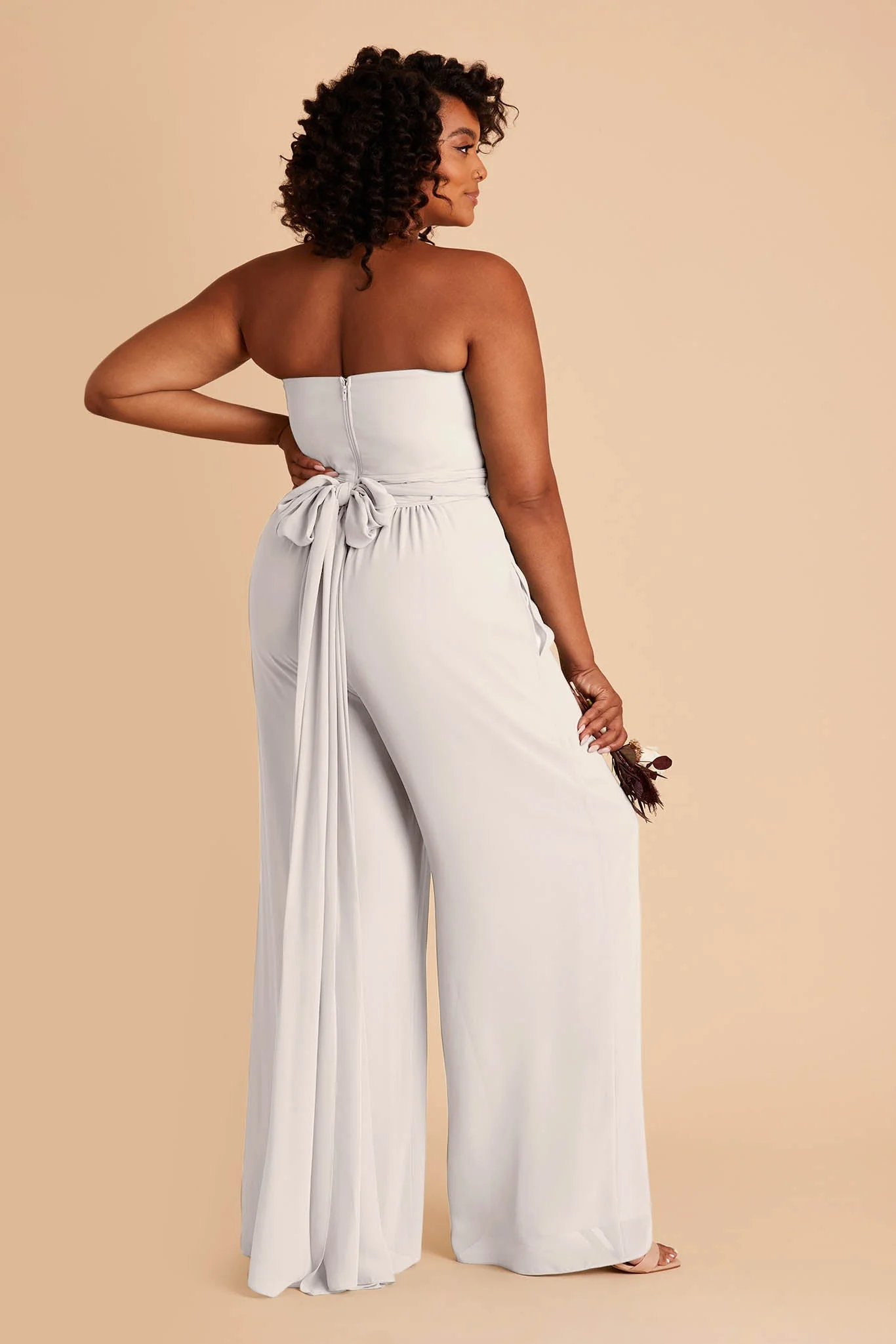Gigi Chiffon Jumpsuit - Dove Gray - Image 9