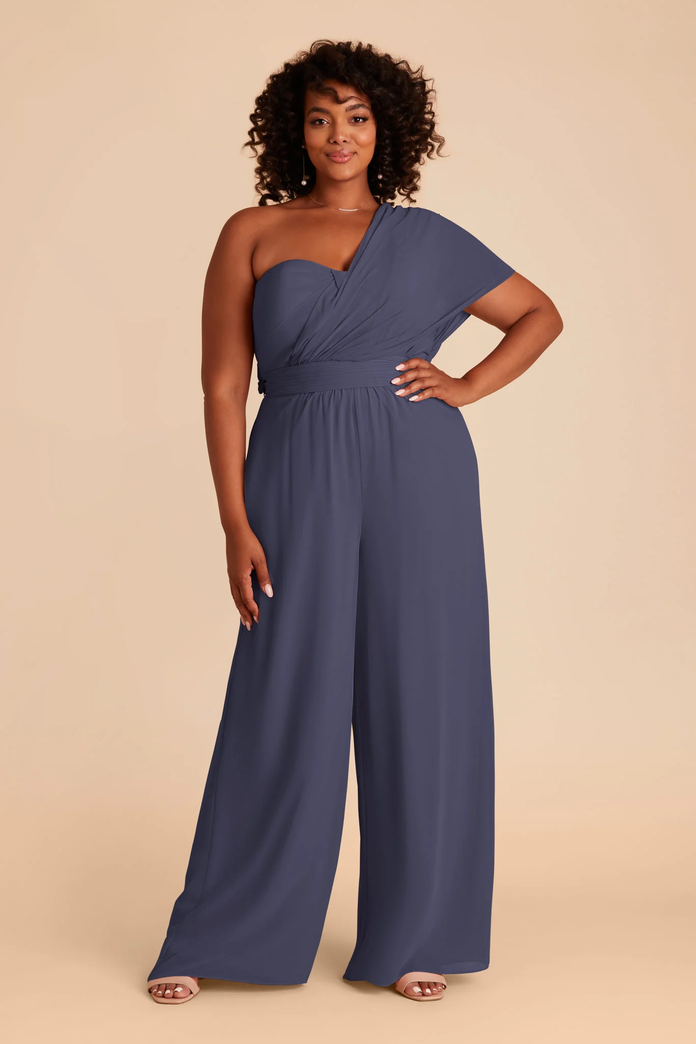 Gigi Chiffon Jumpsuit - Dusk Blue - Image 2
