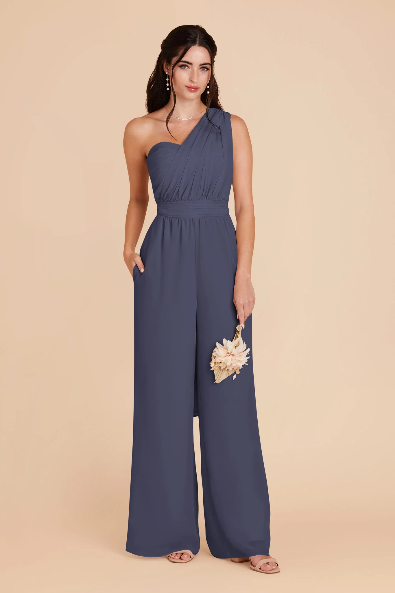 Gigi Chiffon Jumpsuit - Dusk Blue - Image 4