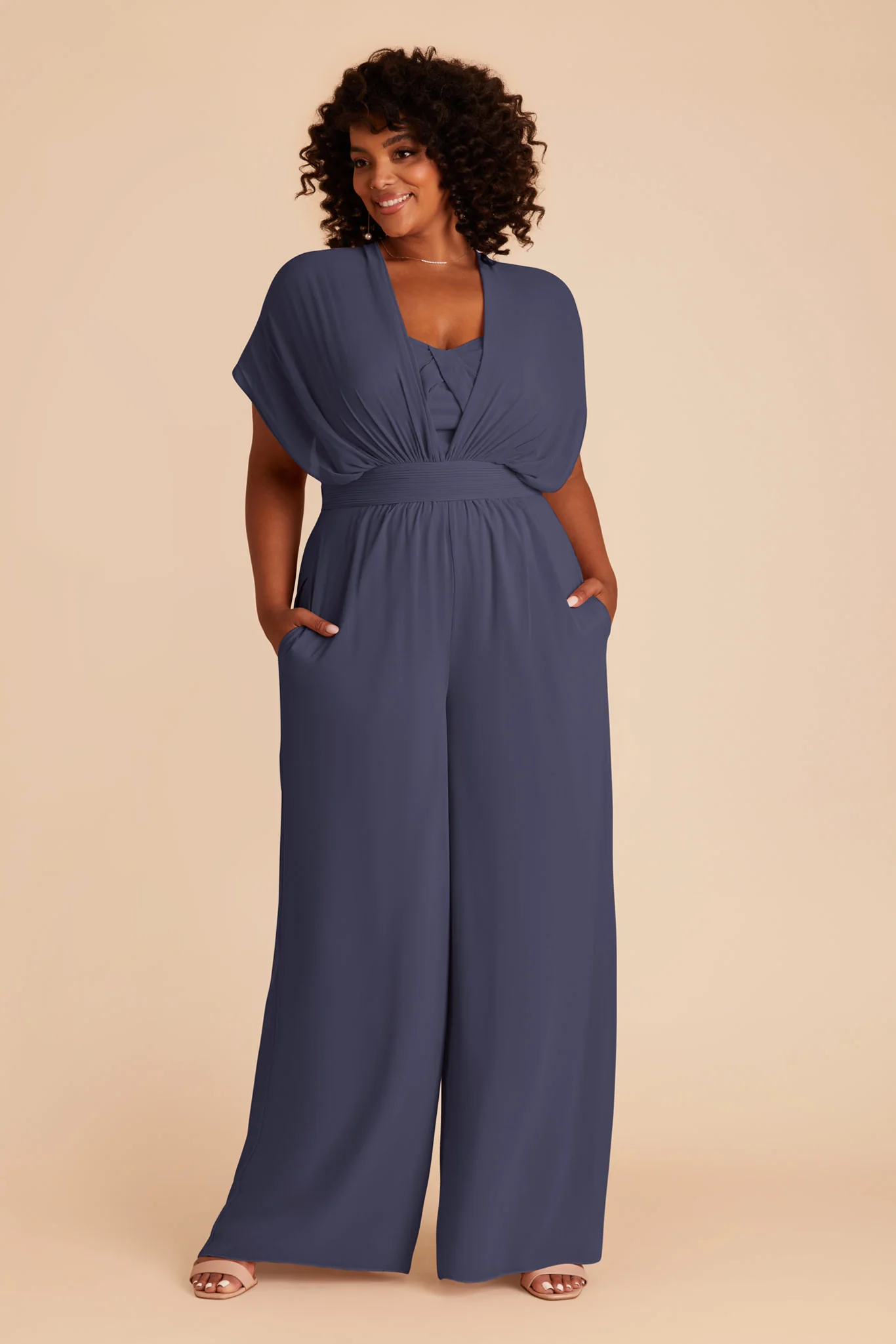 Gigi Chiffon Jumpsuit - Dusk Blue - Image 7