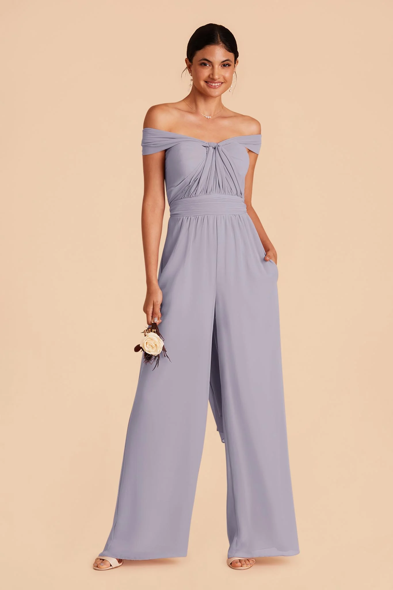 Gigi Chiffon Jumpsuit - Dusty Lilac - Image 3