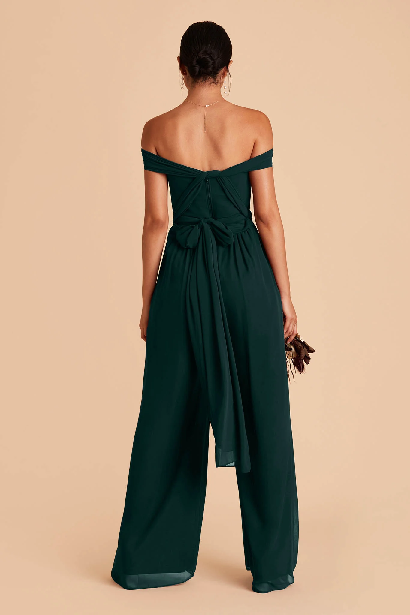 Gigi Chiffon Jumpsuit - Emerald - Image 6