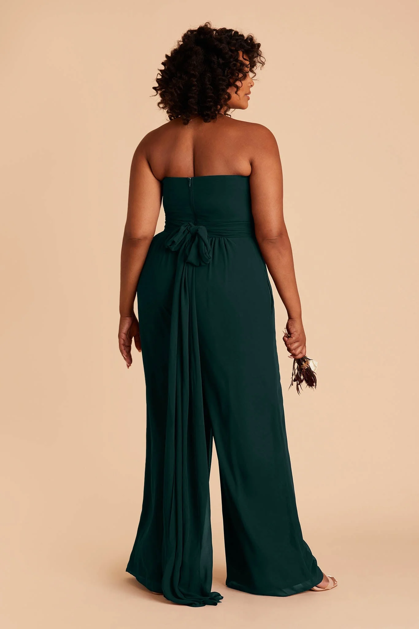 Gigi Chiffon Jumpsuit - Emerald - Image 8