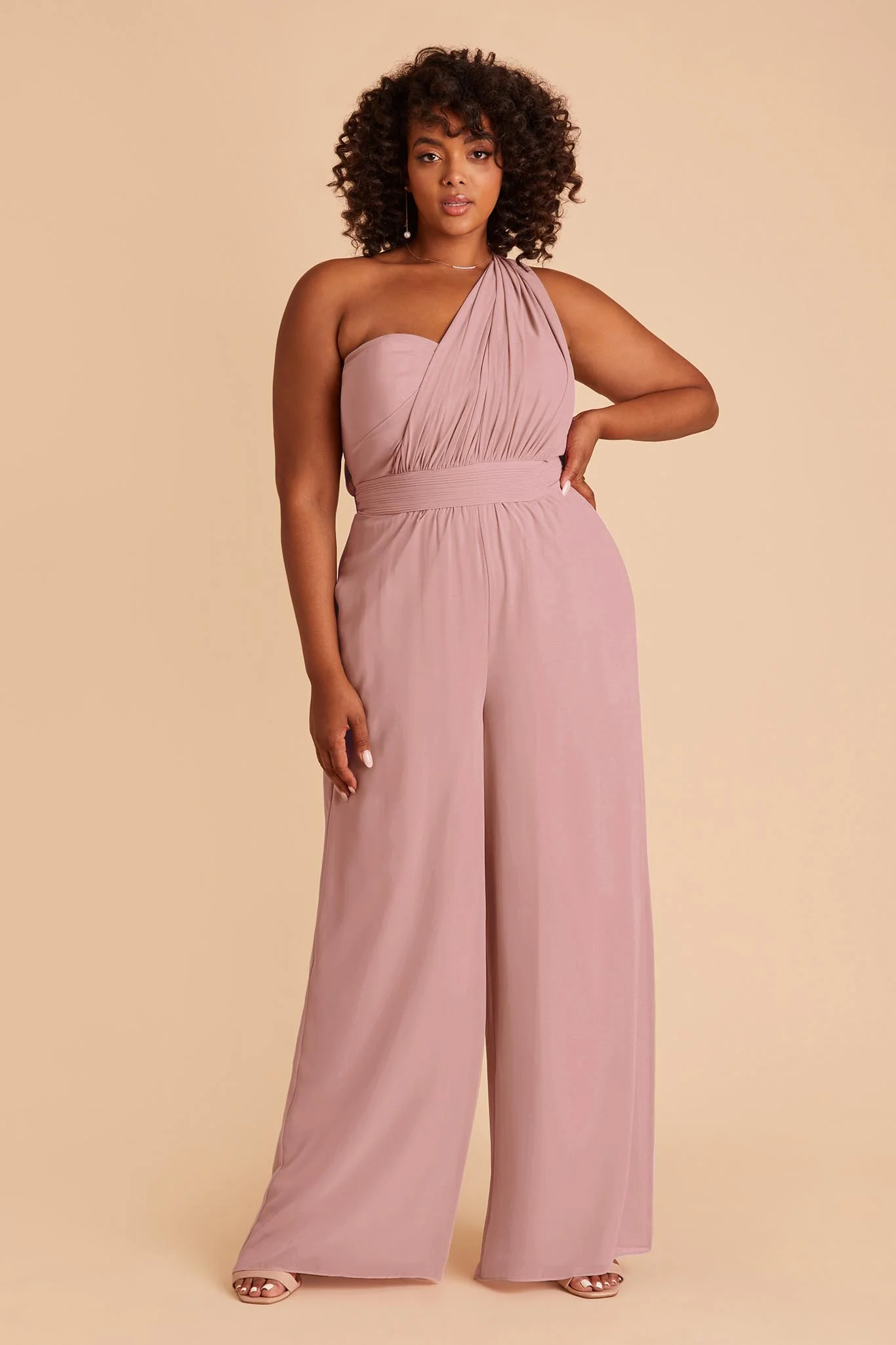 Gigi Chiffon Jumpsuit - English Rose - Image 6