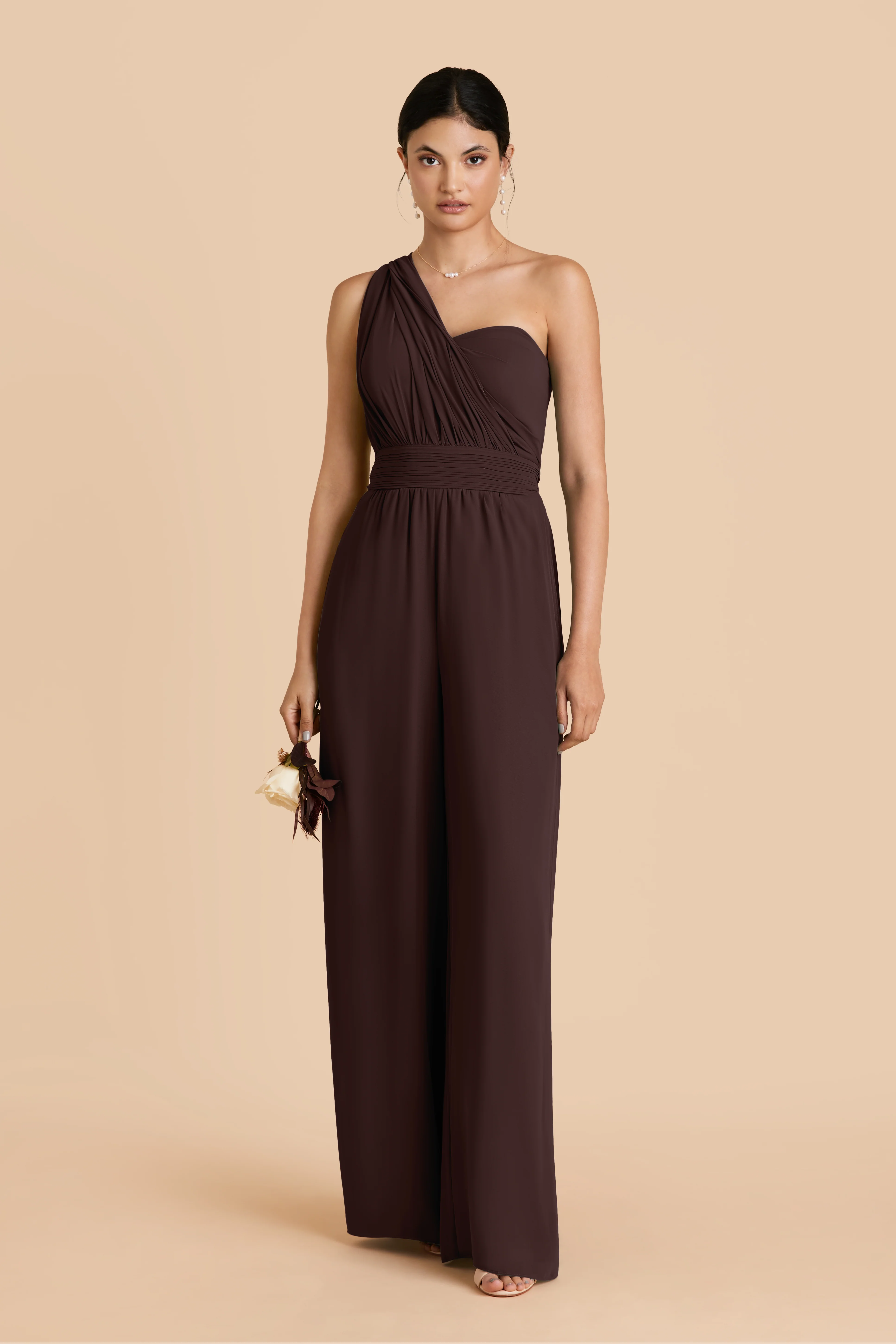 Gigi Chiffon Jumpsuit - Espresso