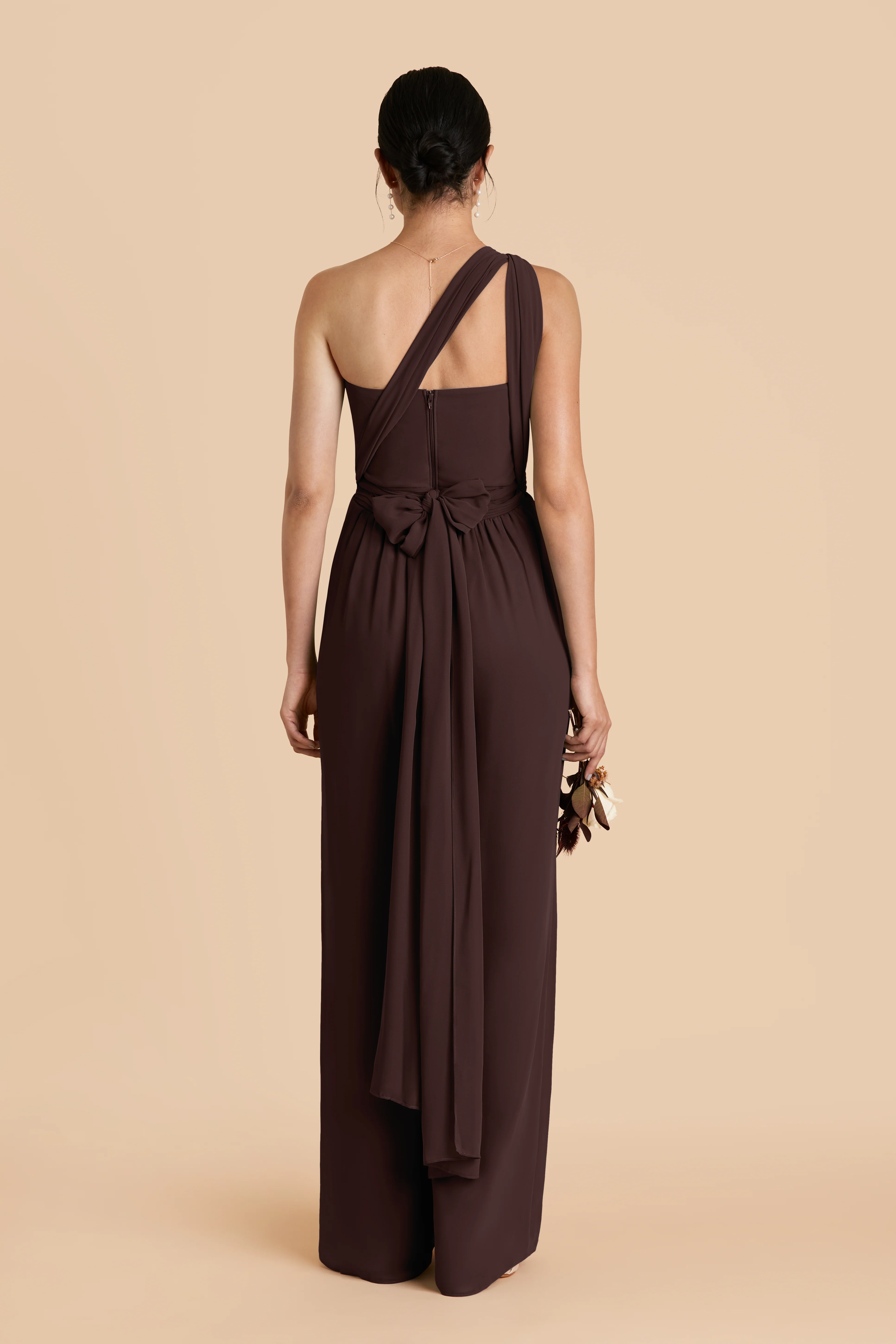 Gigi Chiffon Jumpsuit - Espresso - Image 5