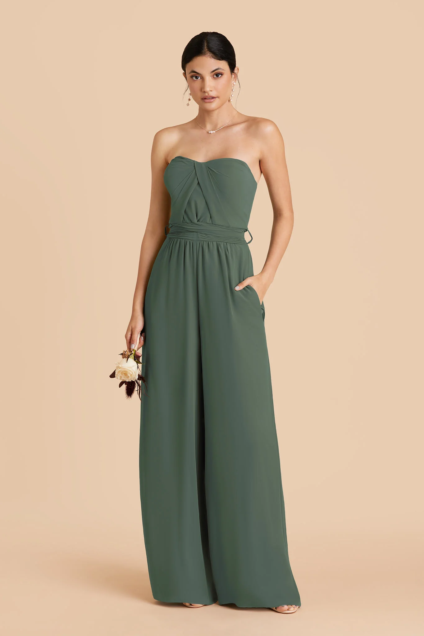 Gigi Chiffon Jumpsuit - Eucalyptus - Image 4