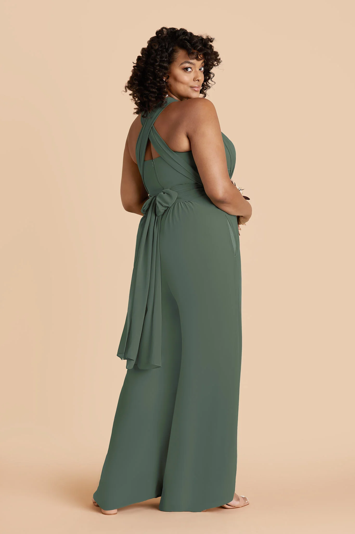 Gigi Chiffon Jumpsuit - Eucalyptus - Image 6