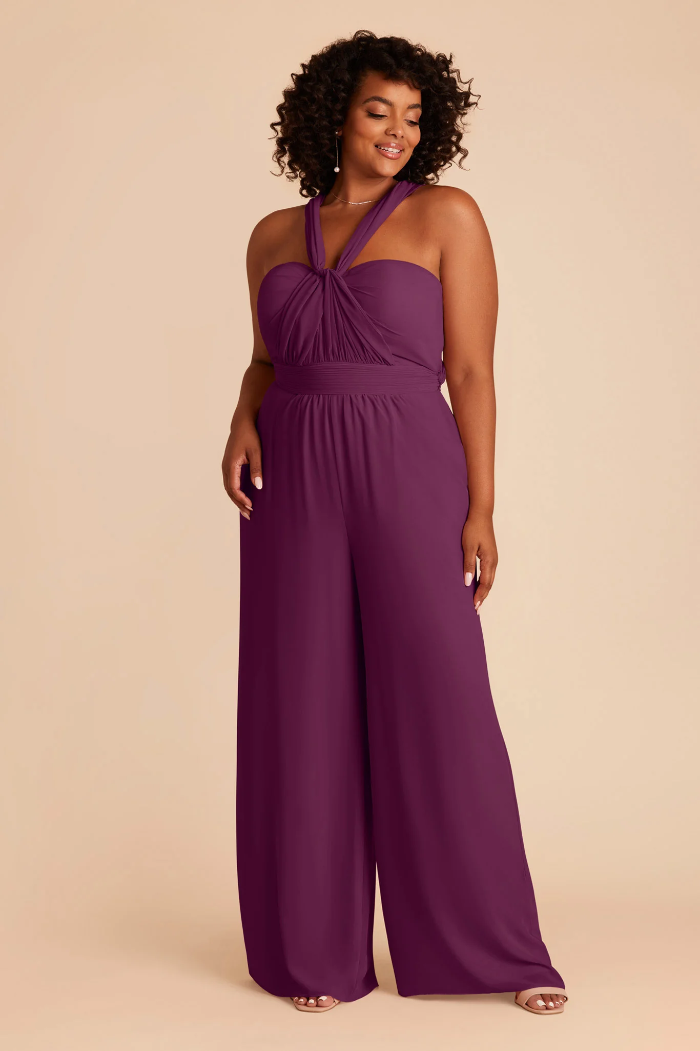 Gigi Chiffon Jumpsuit - Fig - Image 2