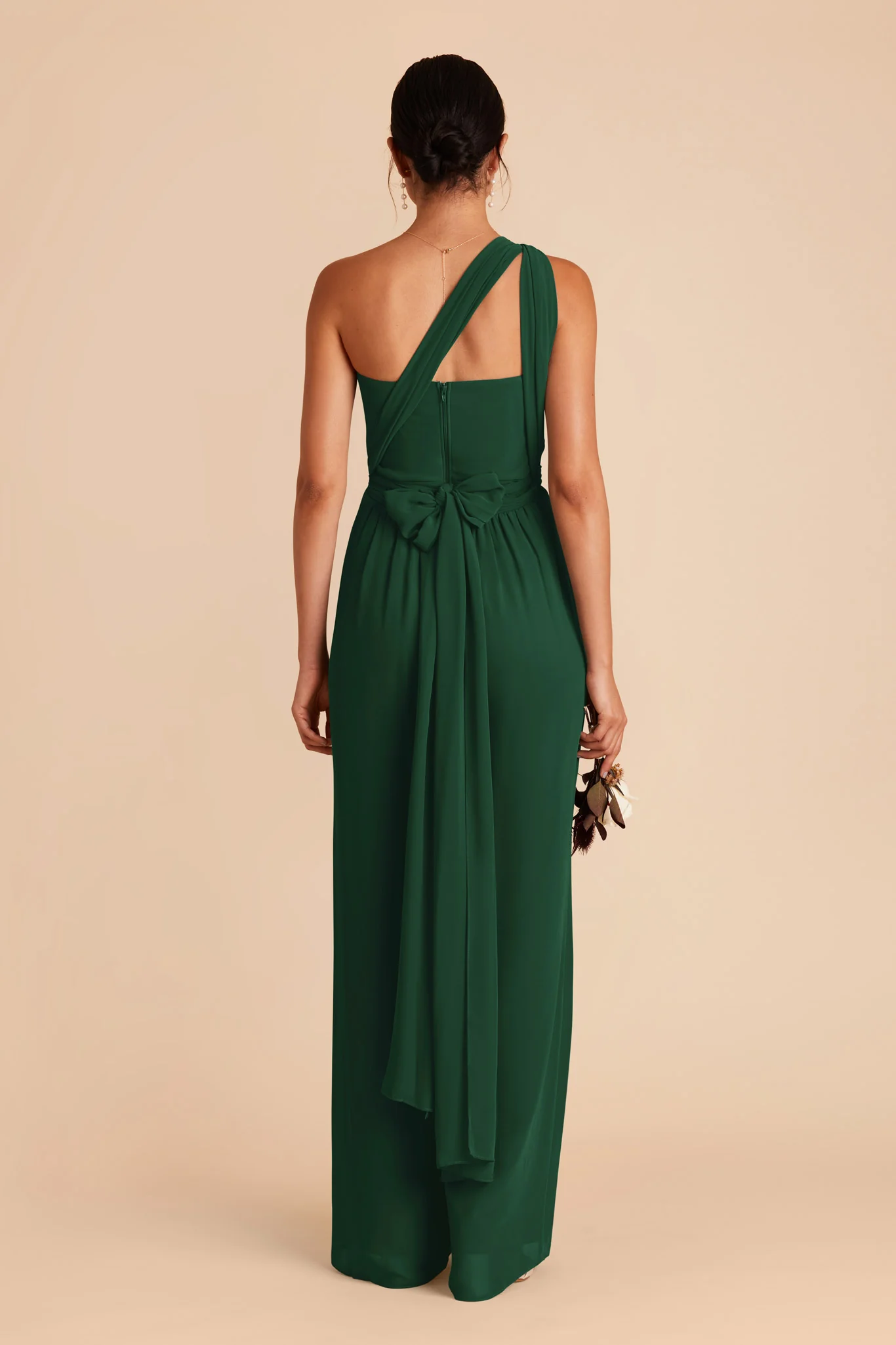 Gigi Chiffon Jumpsuit - Forest Green - Image 6