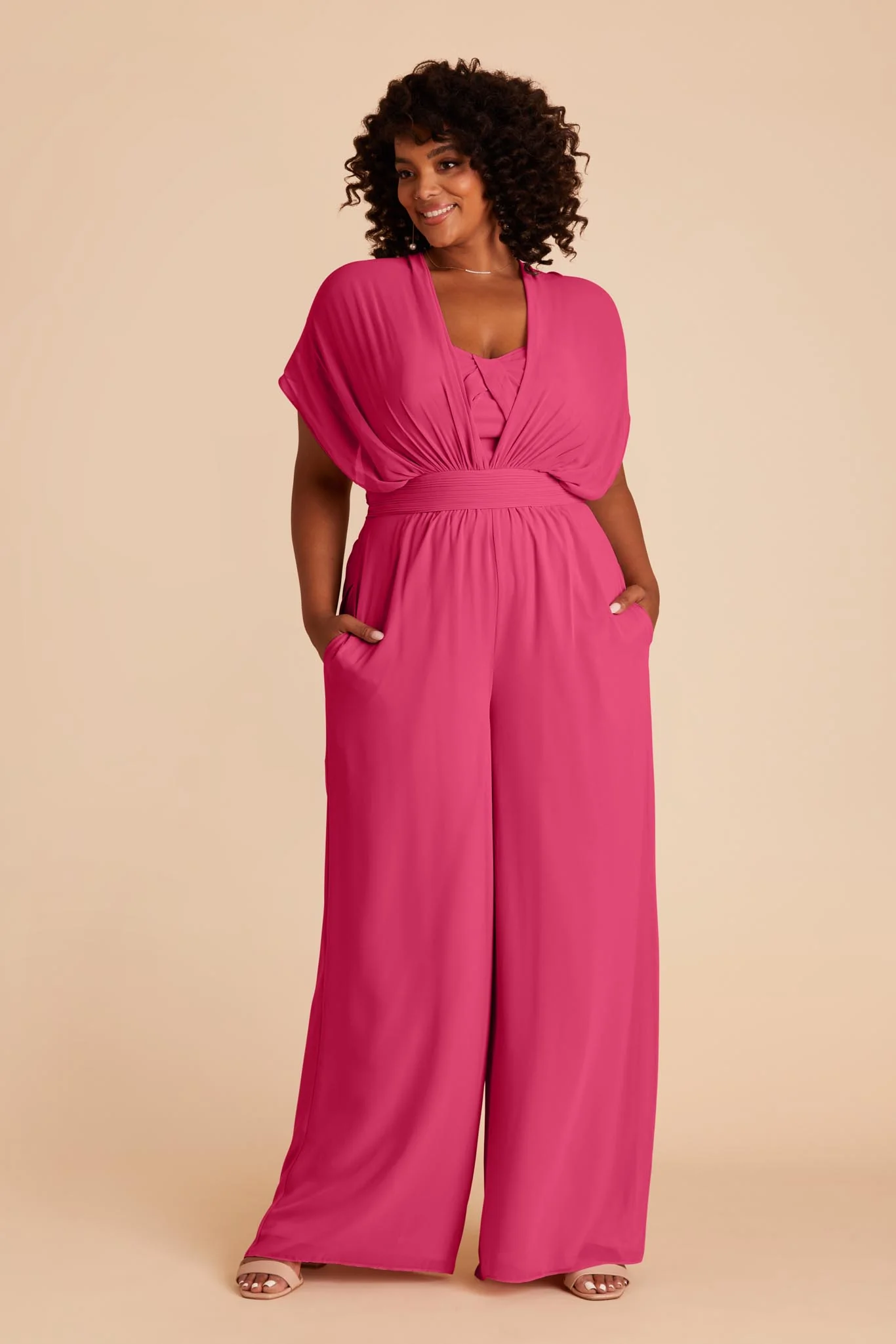 Gigi Chiffon Jumpsuit - Fuchsia - Image 6