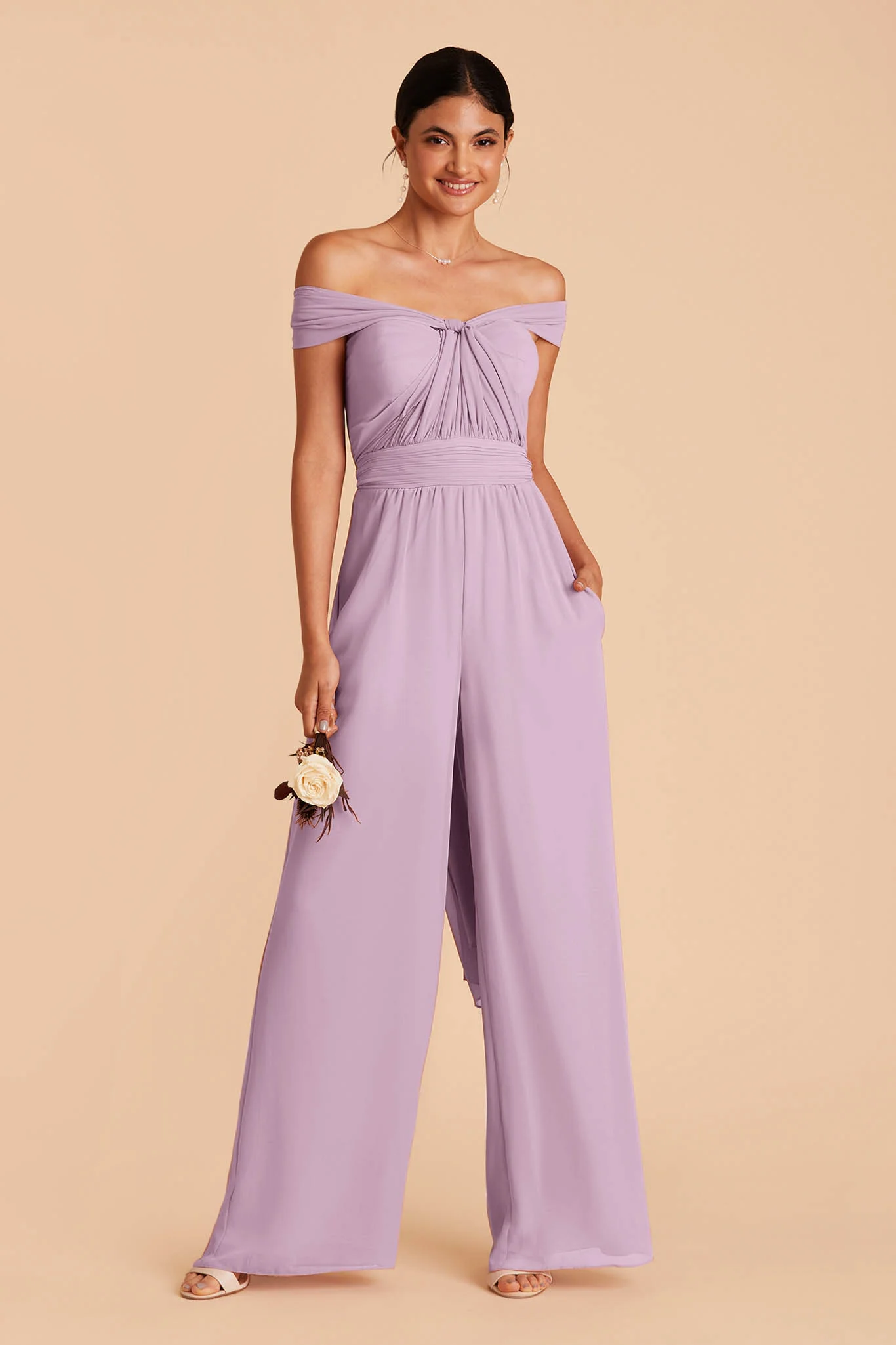Gigi Chiffon Jumpsuit - Lavender - Image 3