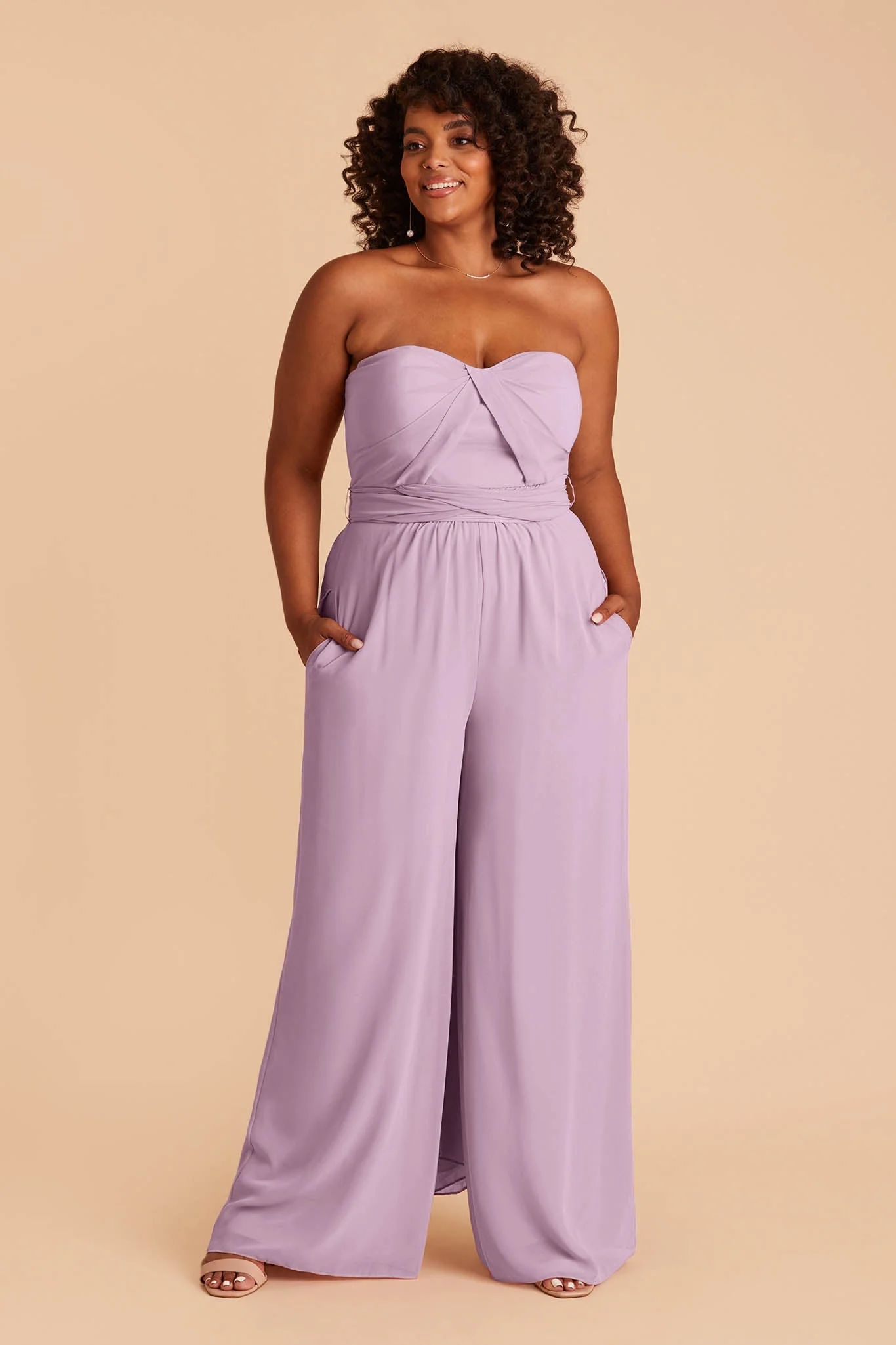 Gigi Chiffon Jumpsuit - Lavender - Image 8