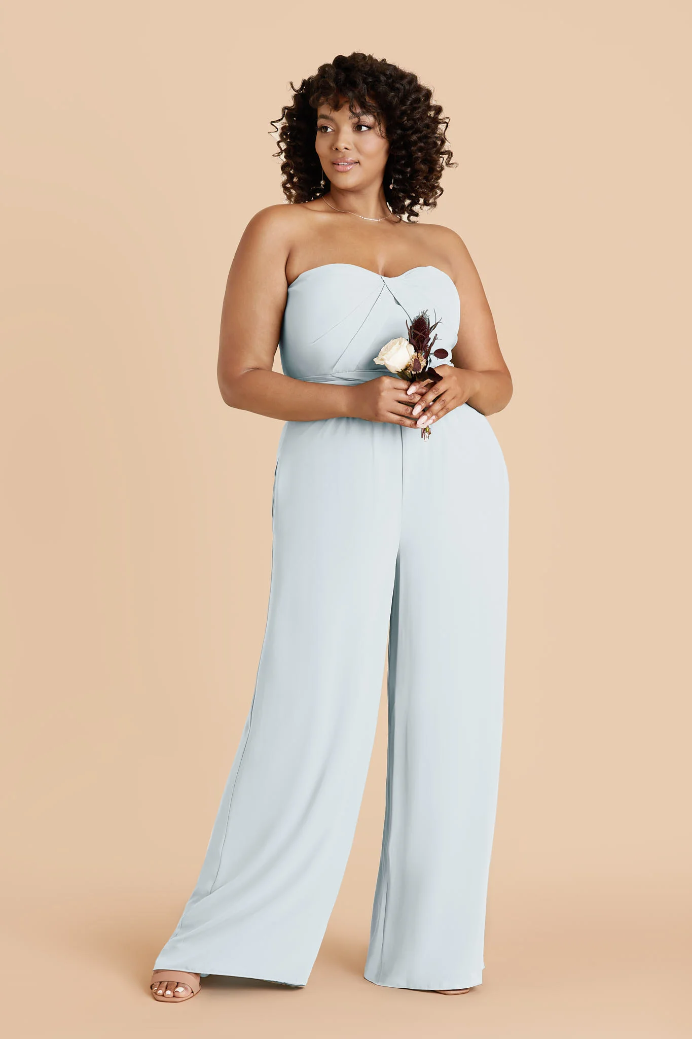 Gigi Chiffon Jumpsuit - Mist Blue - Image 2