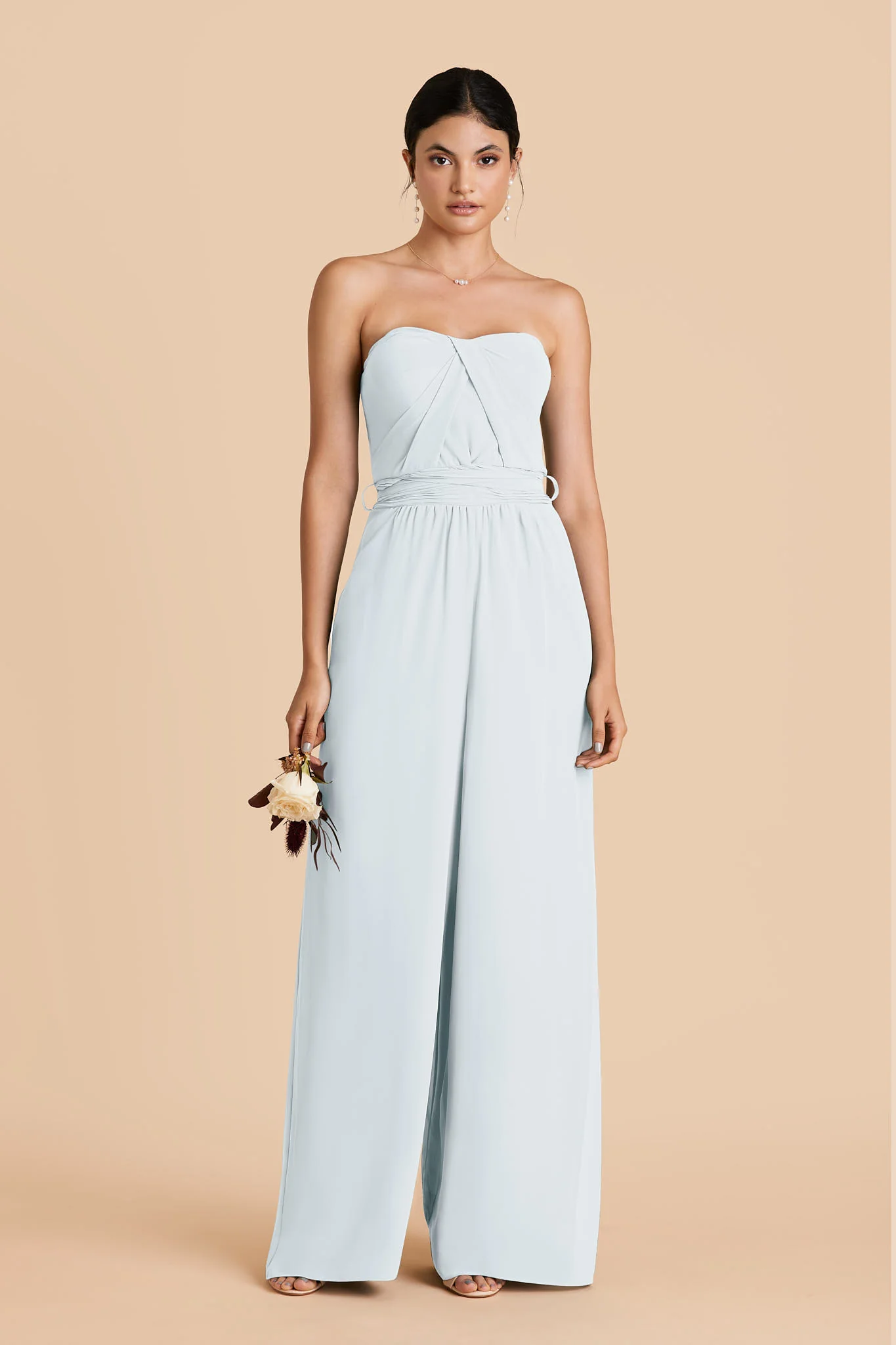 Gigi Chiffon Jumpsuit - Mist Blue - Image 3