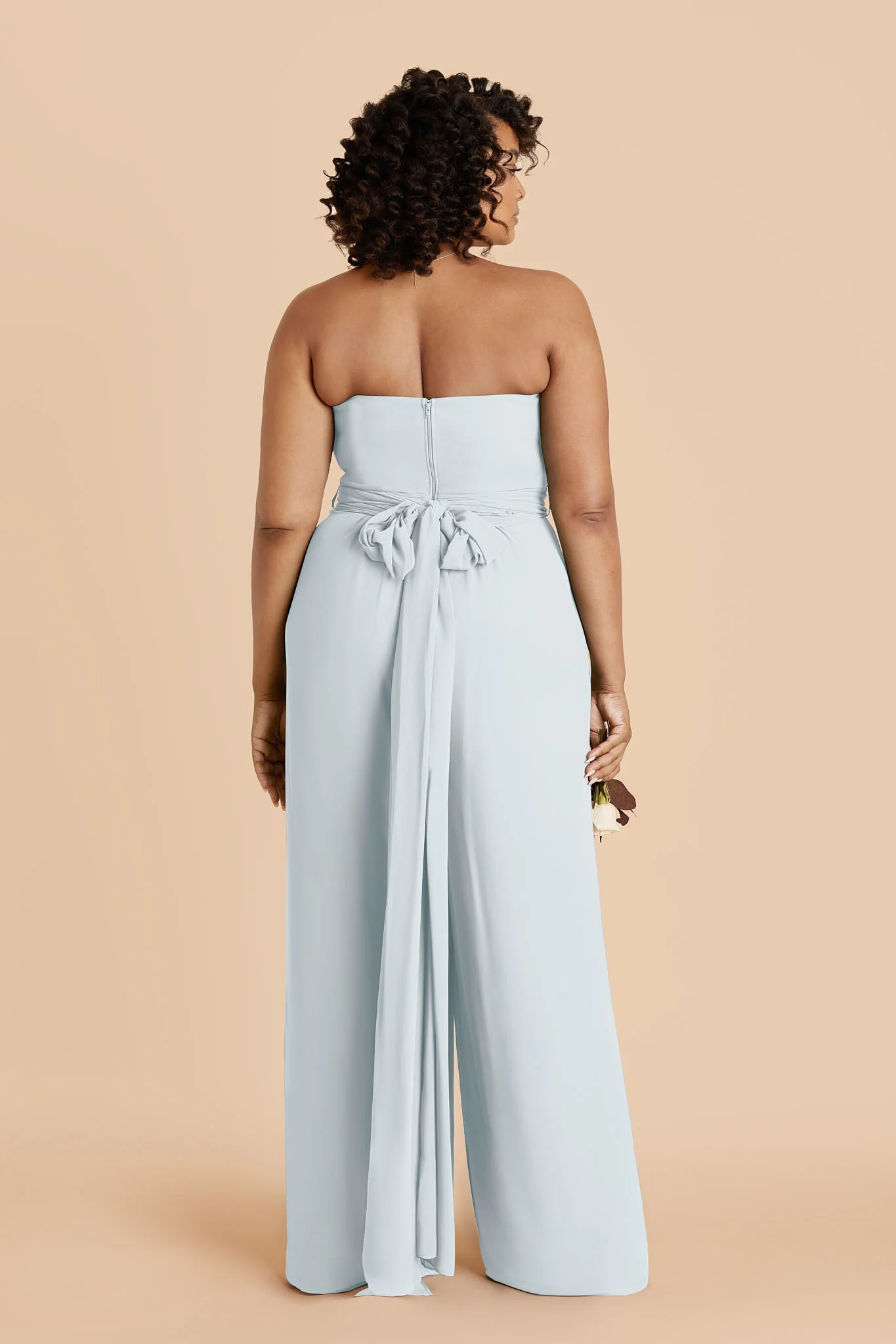 Gigi Chiffon Jumpsuit - Mist Blue - Image 5