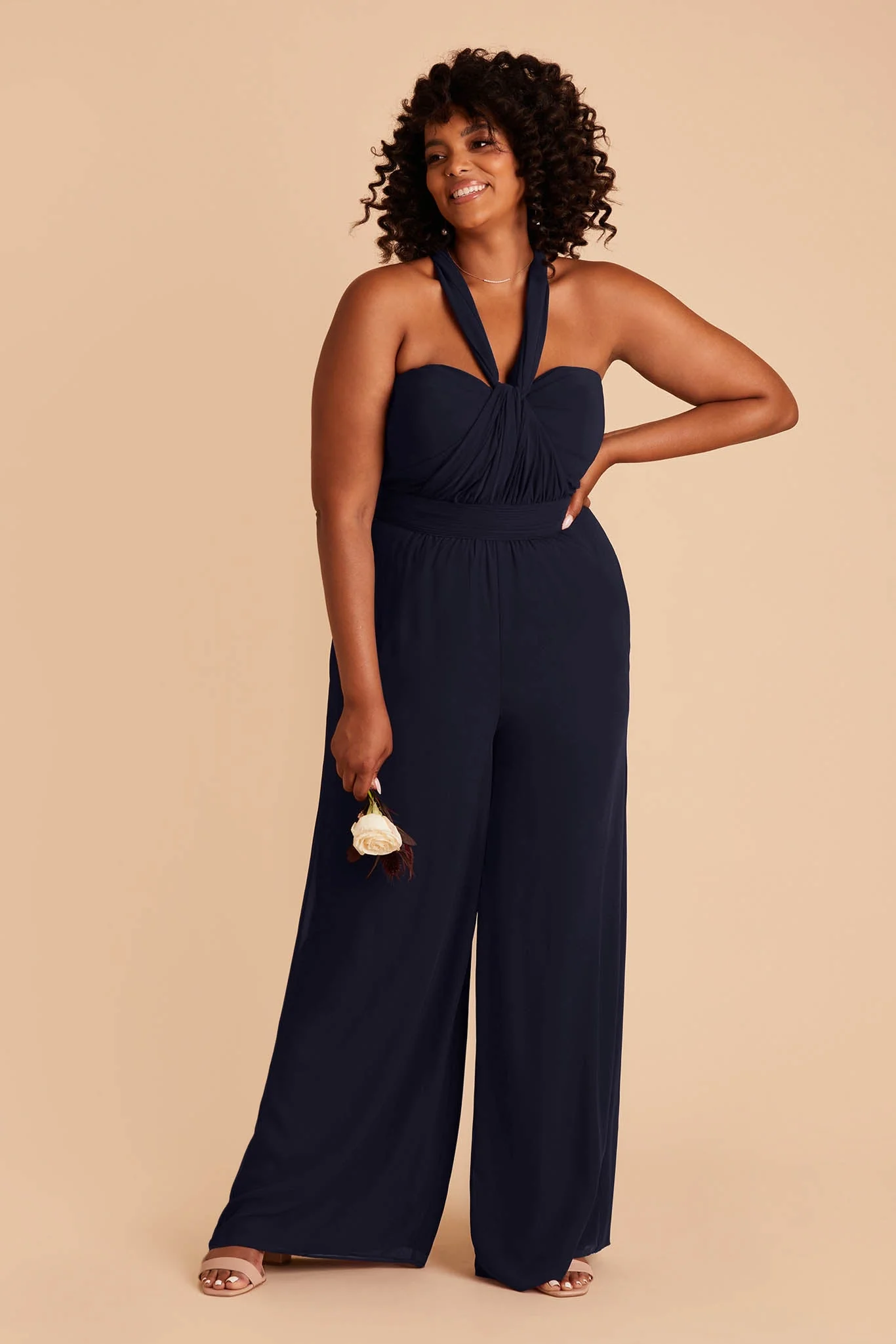 Gigi Chiffon Jumpsuit - Navy - Image 2