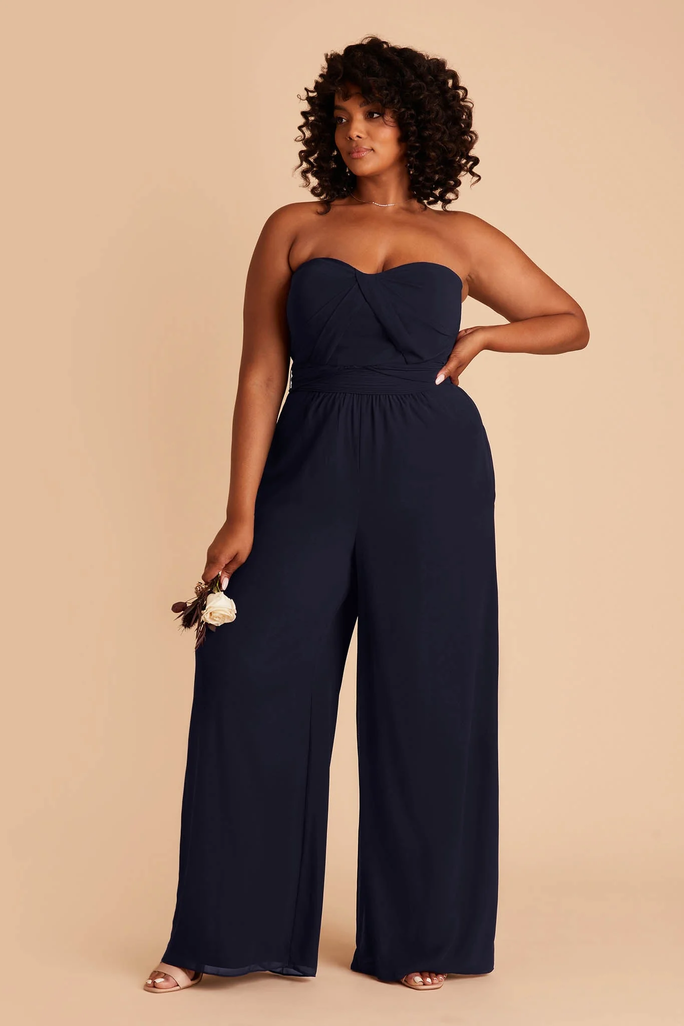Gigi Chiffon Jumpsuit - Navy - Image 6