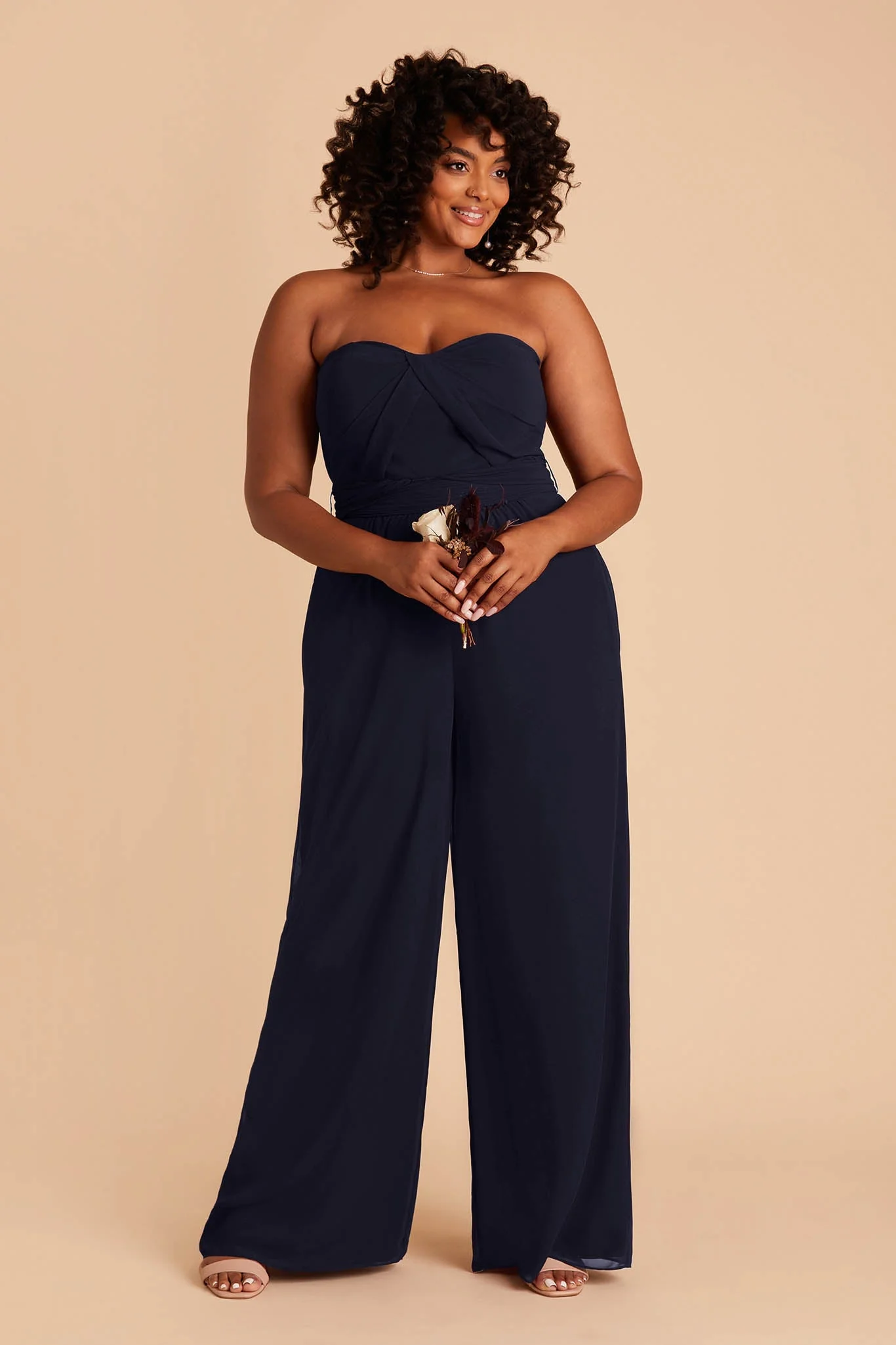 Gigi Chiffon Jumpsuit - Navy - Image 7