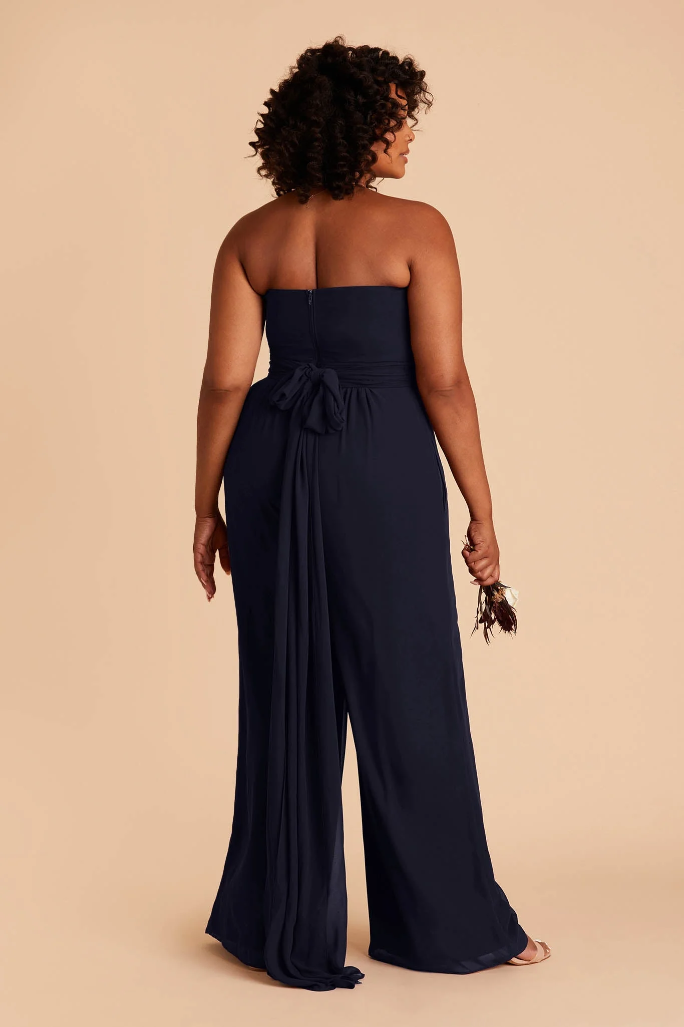 Gigi Chiffon Jumpsuit - Navy - Image 8